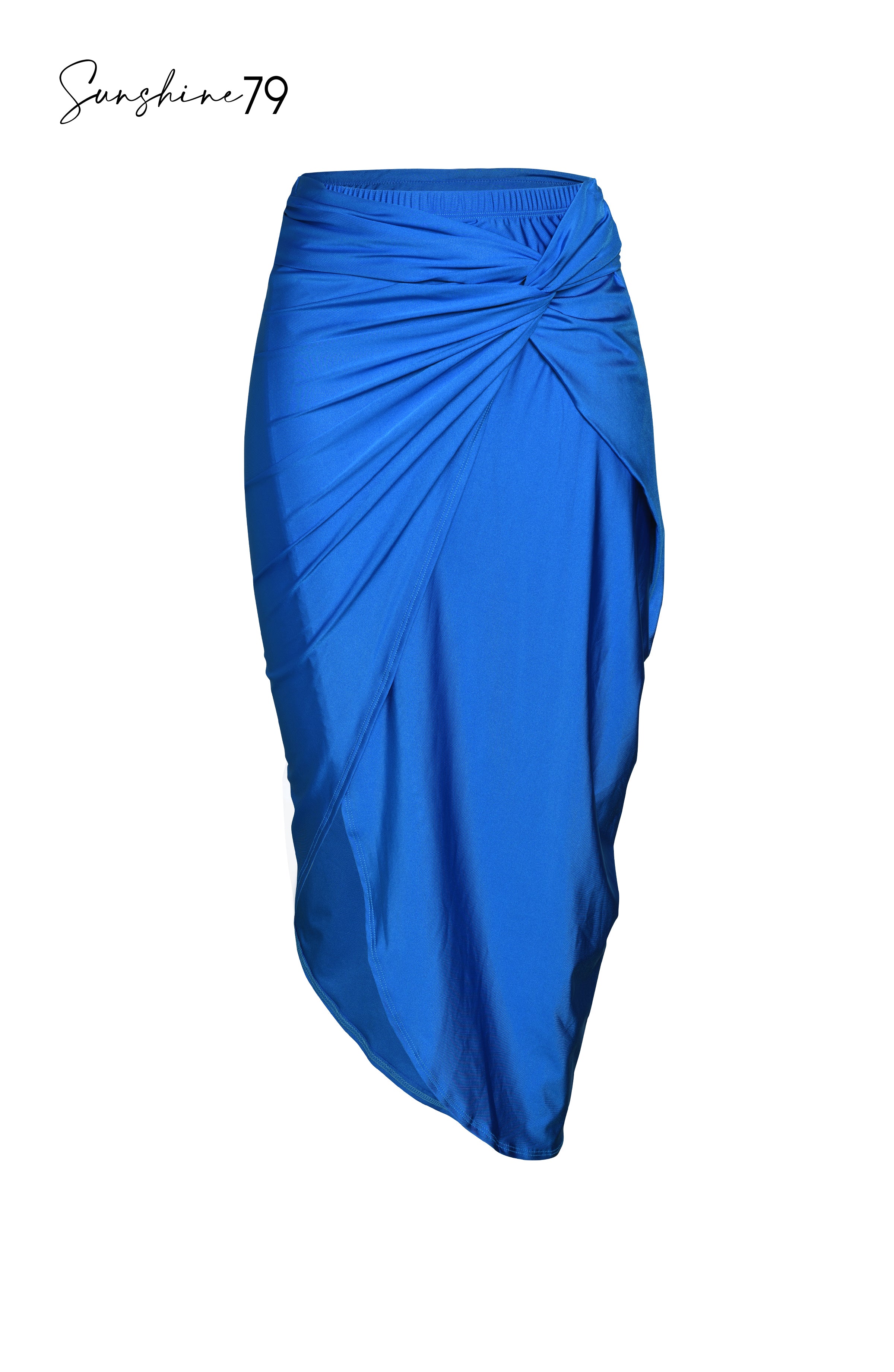 Sunshine 79 Sunshine Solids Pull-On Faux Pareo Cover Up - Pacific Blue - FINAL SALE