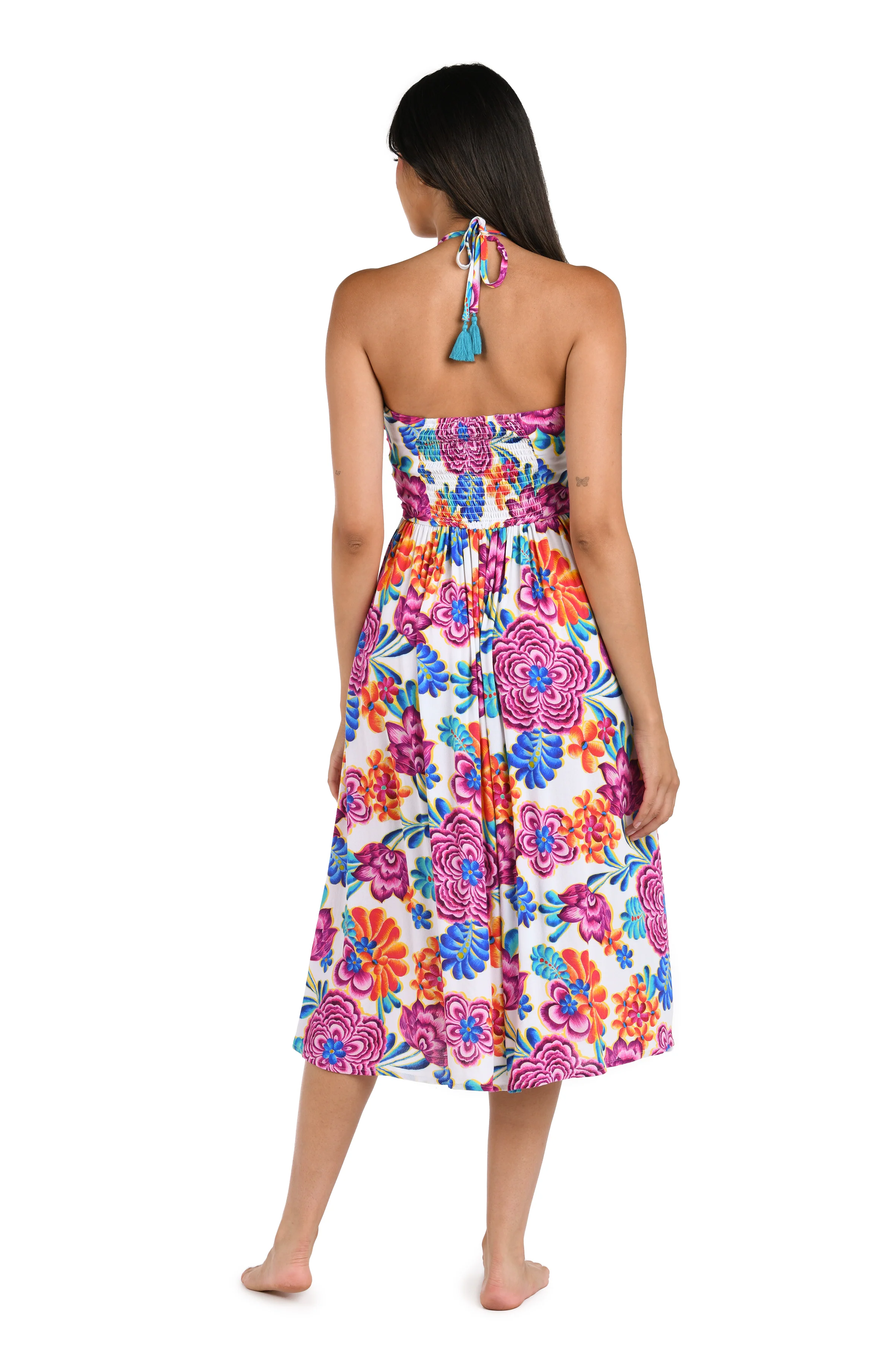 Flor De Paradiso Halter Midi Dress Cover Up - FINAL SALE