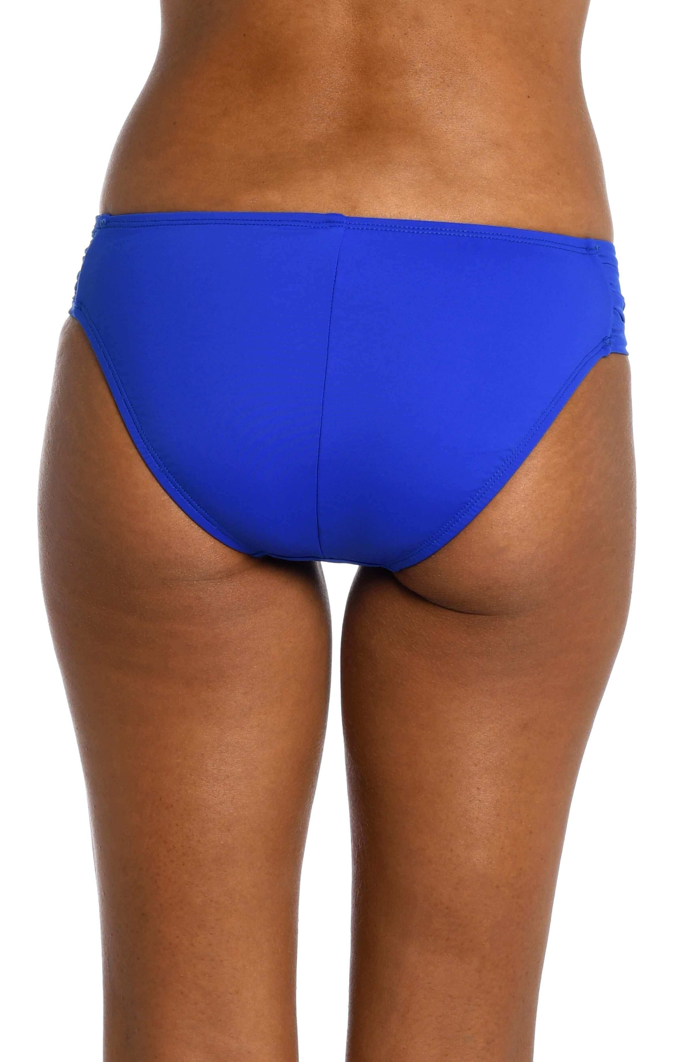 Island Goddess Side Shirred Hipster Bottom - Sapphire (Final Sale)