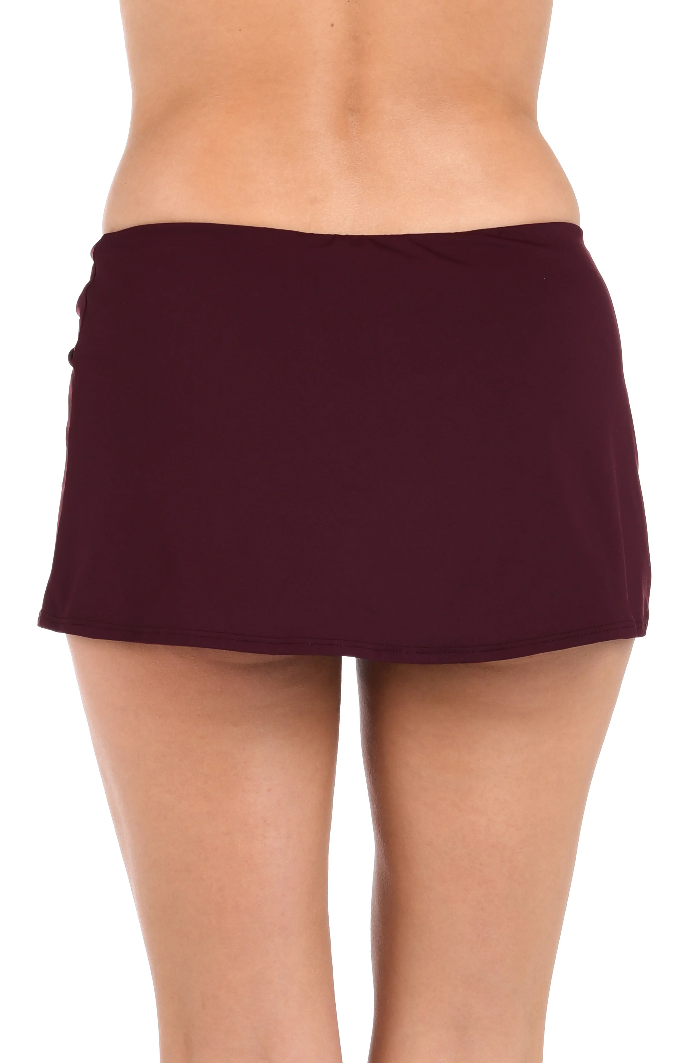 Island Goddess Adjustable Tunnel Skirted Bottom - Dark Cherry - FINAL SALE