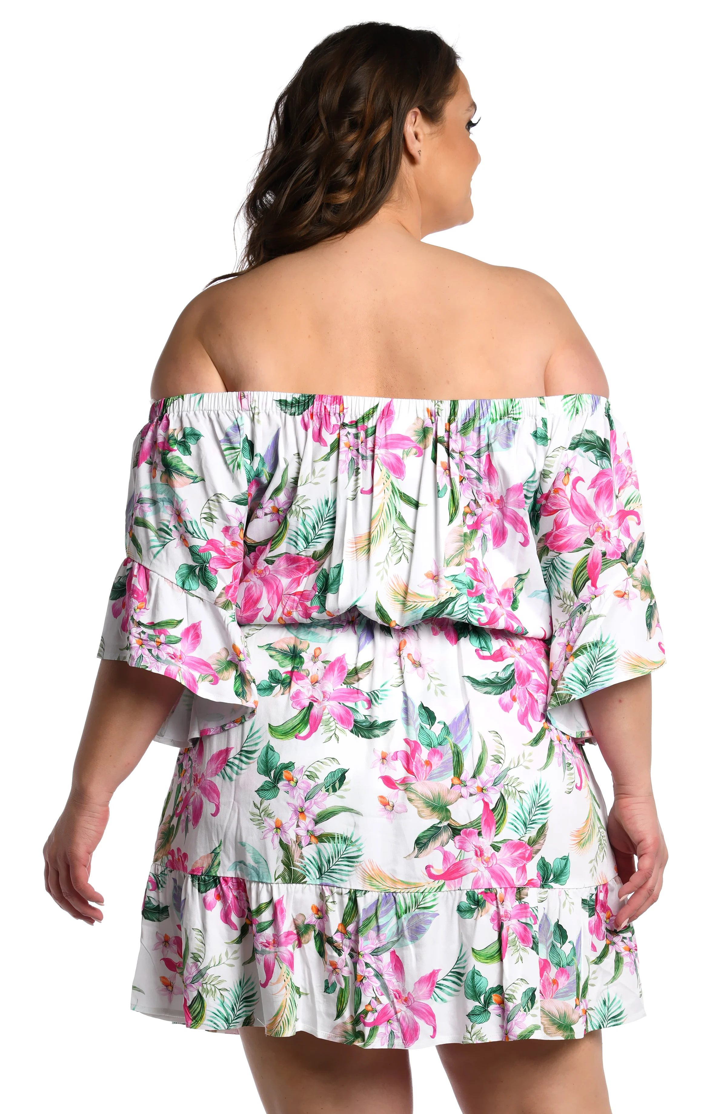 Mystic Palms Off-The-Shoulder Cover Up Dress - FINAL SALE