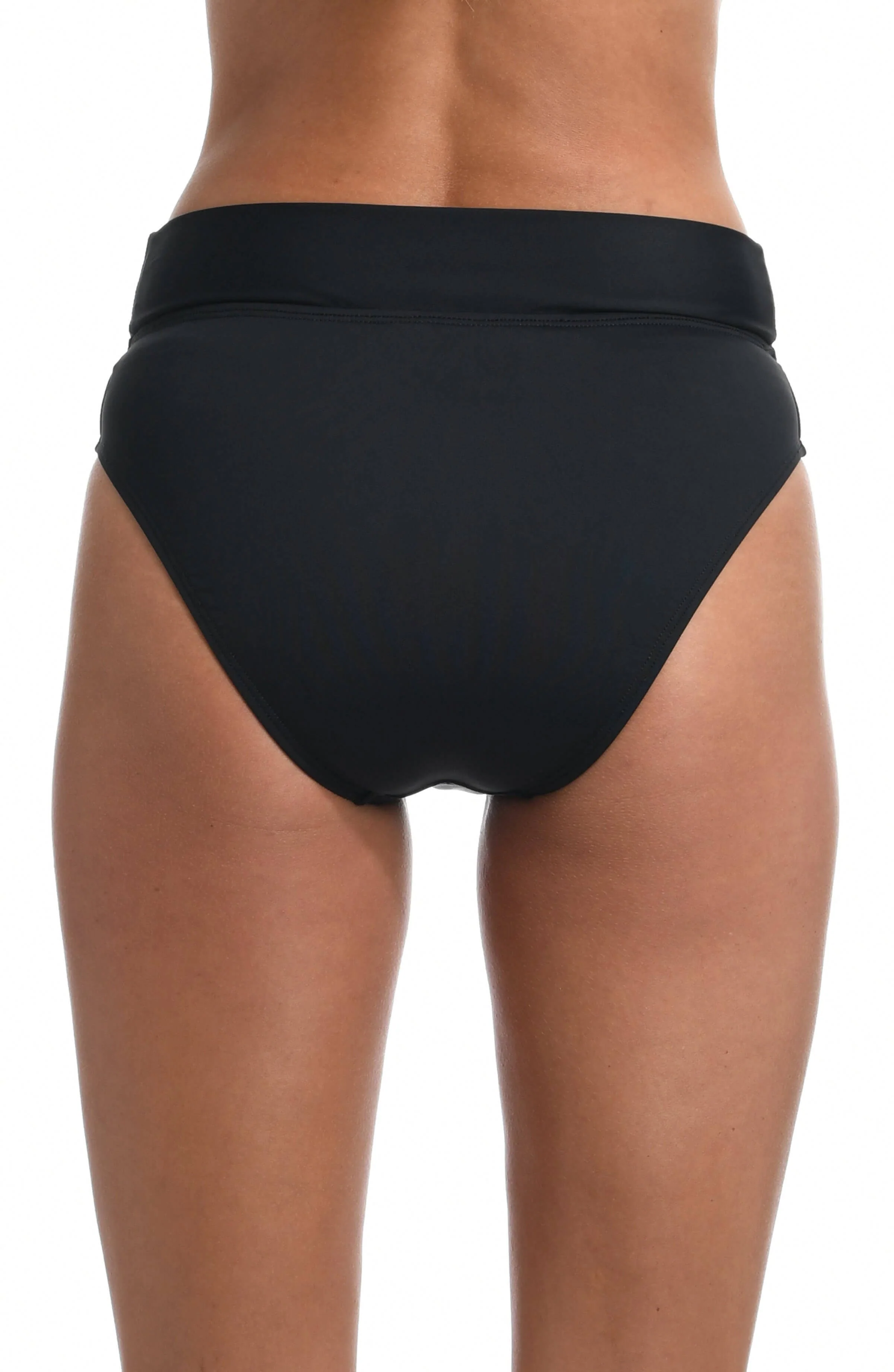 Island Goddess Crossover High Waist Bottom - Black - FINAL SALE