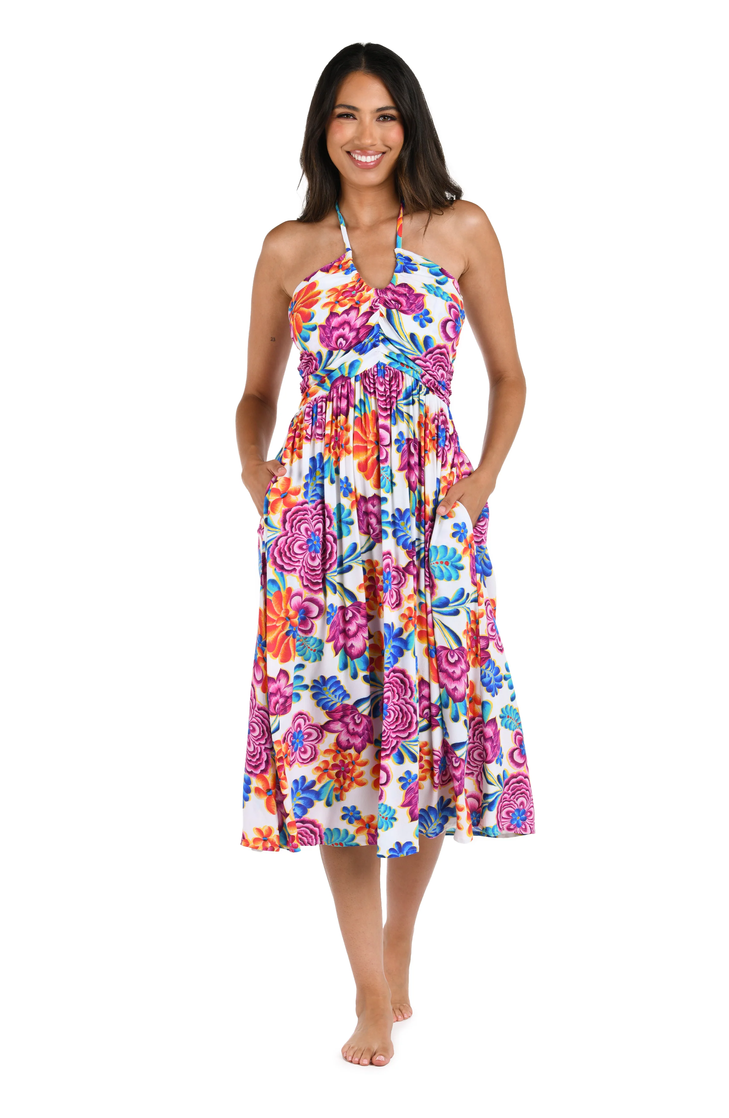 Flor De Paradiso Halter Midi Dress Cover Up - FINAL SALE