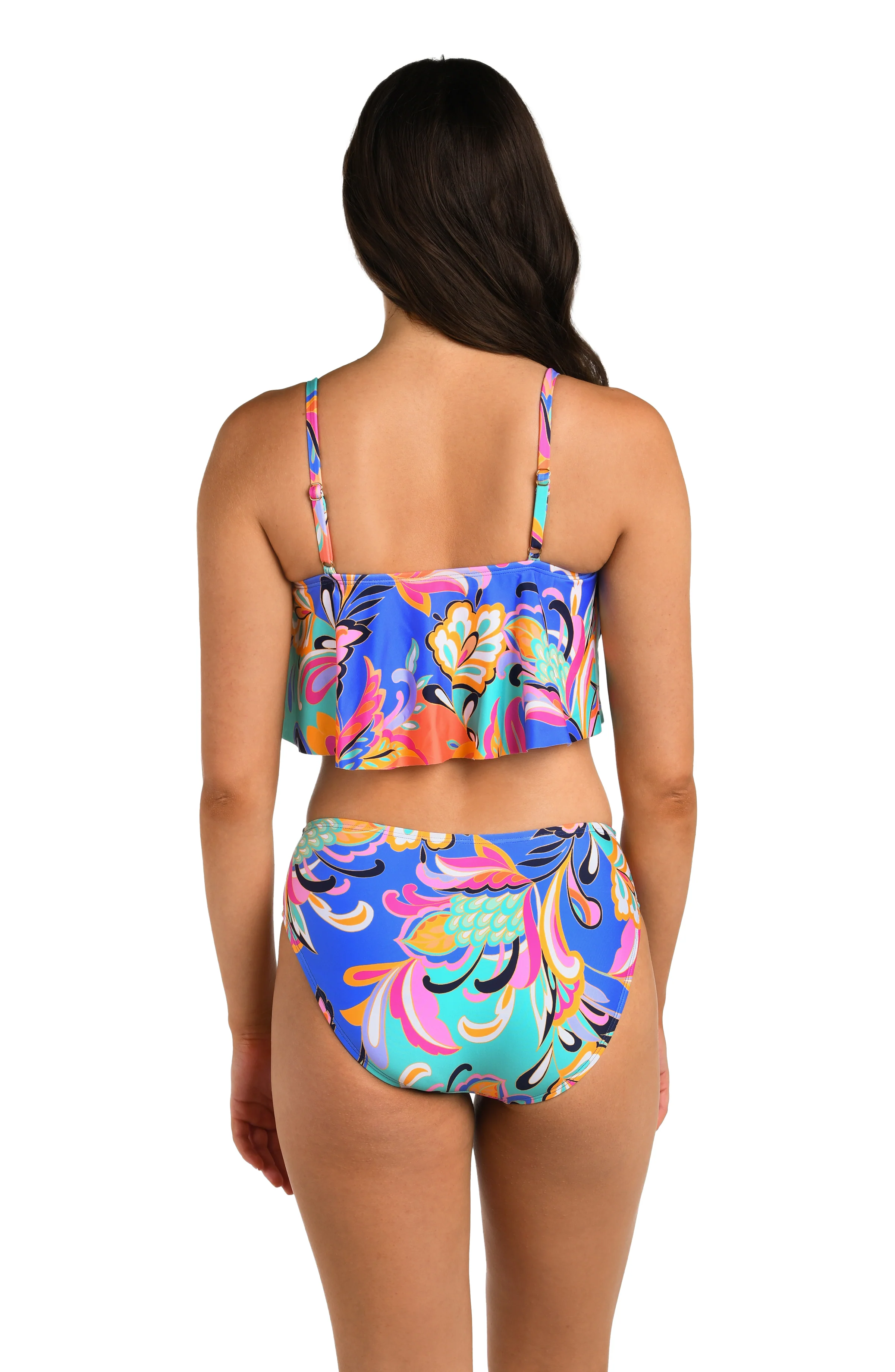 24th & Ocean Prima Paisley Handkerchief Flounce Midkini Top - FINAL SALE