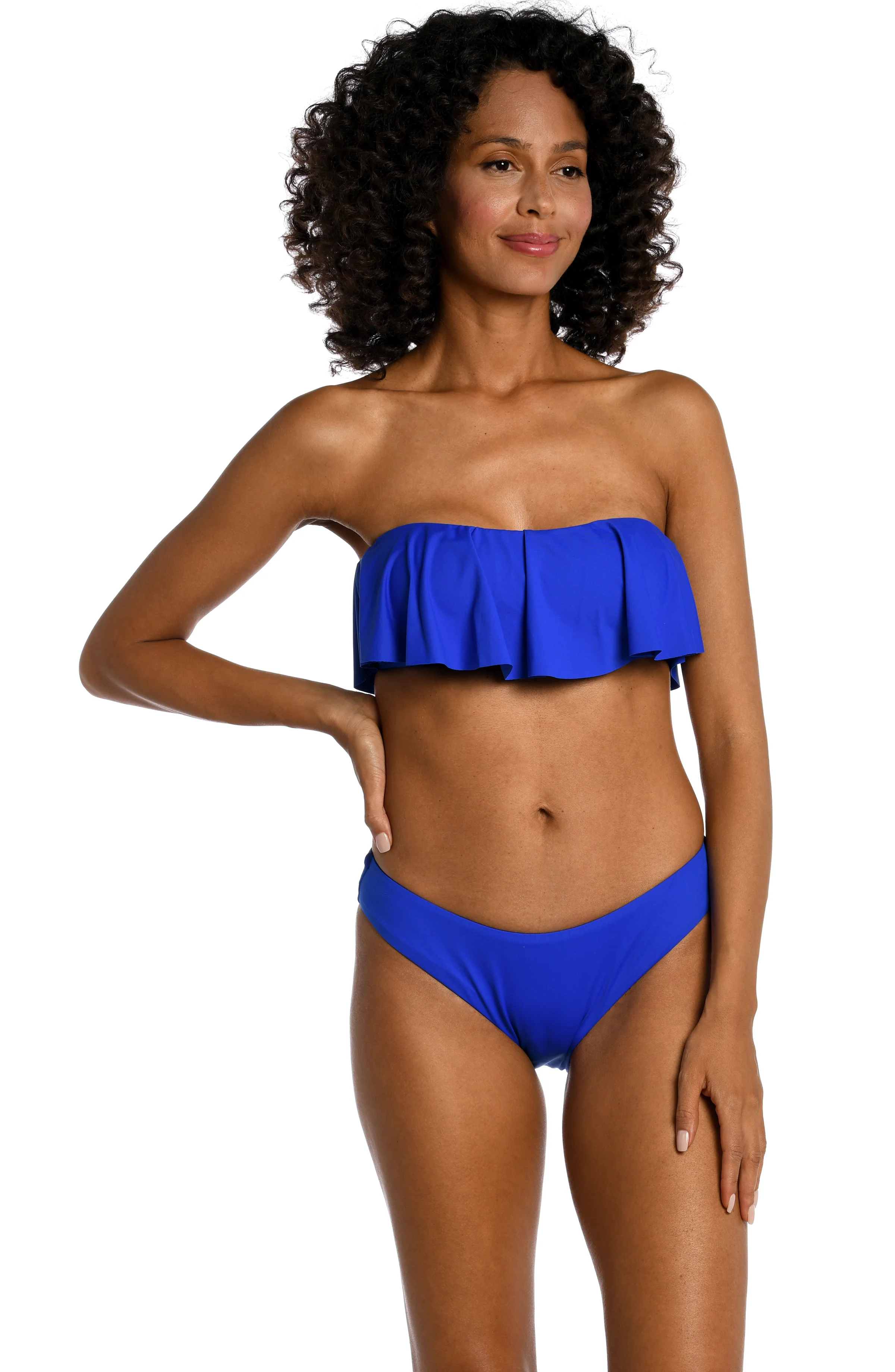 Island Goddess Ruffle Bandeau Bra Top - Sapphire (Final Sale)
