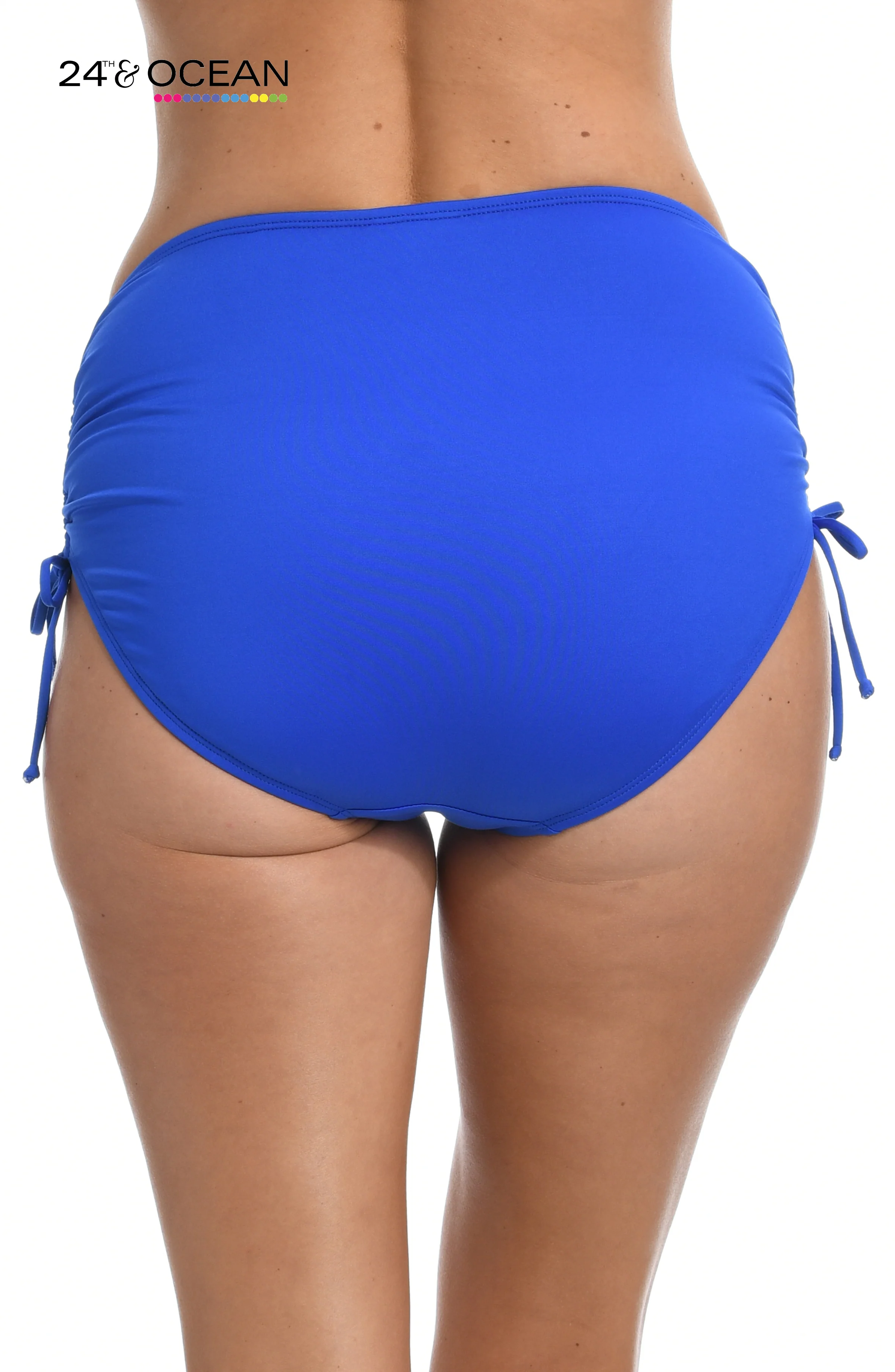 24th & Ocean Solids Mid Waist Adjustable Hipster Bottom - FINAL SALE