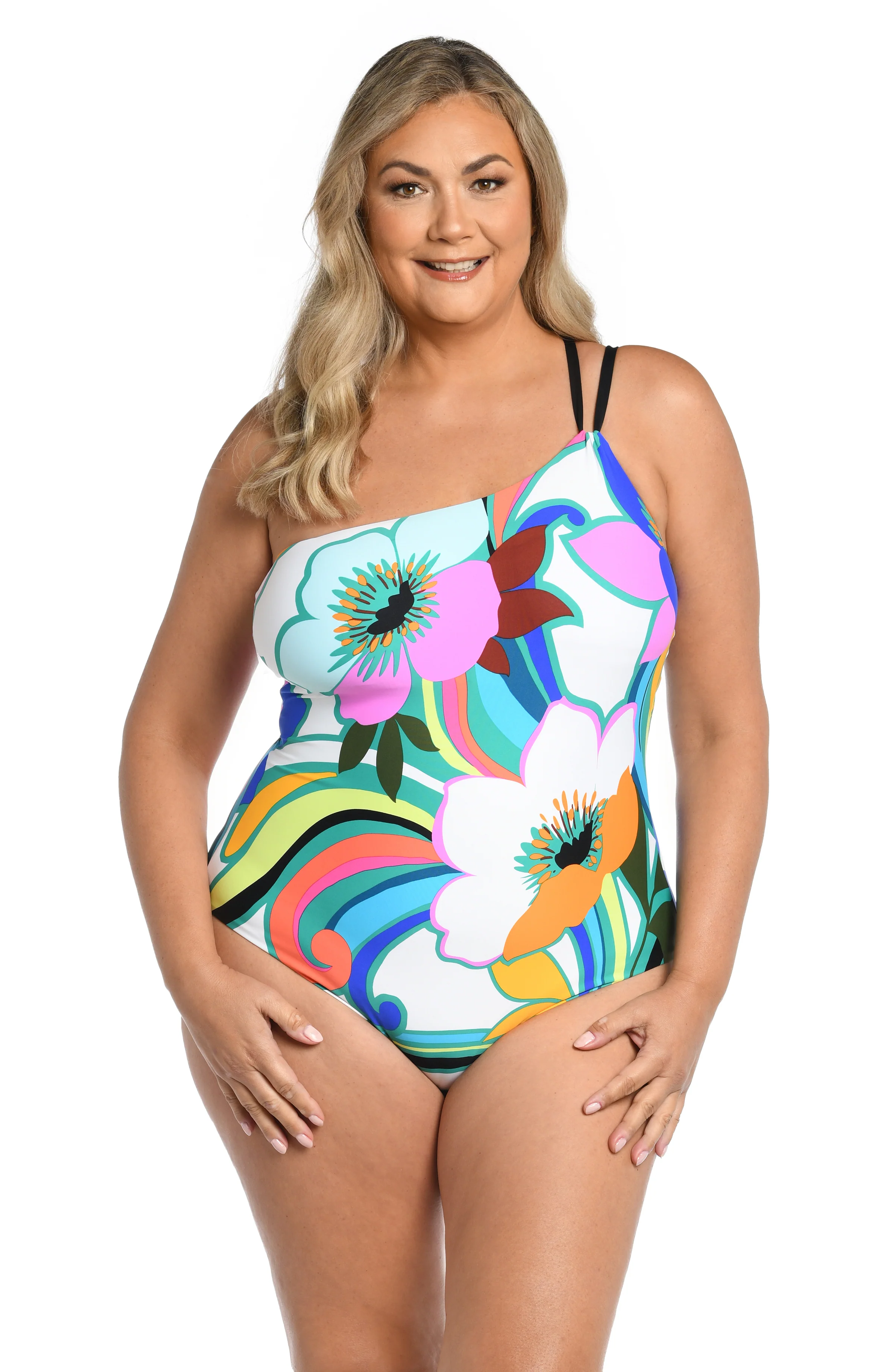 Sun Catcher Lace Back One Shoulder One Piece - FINAL SALE