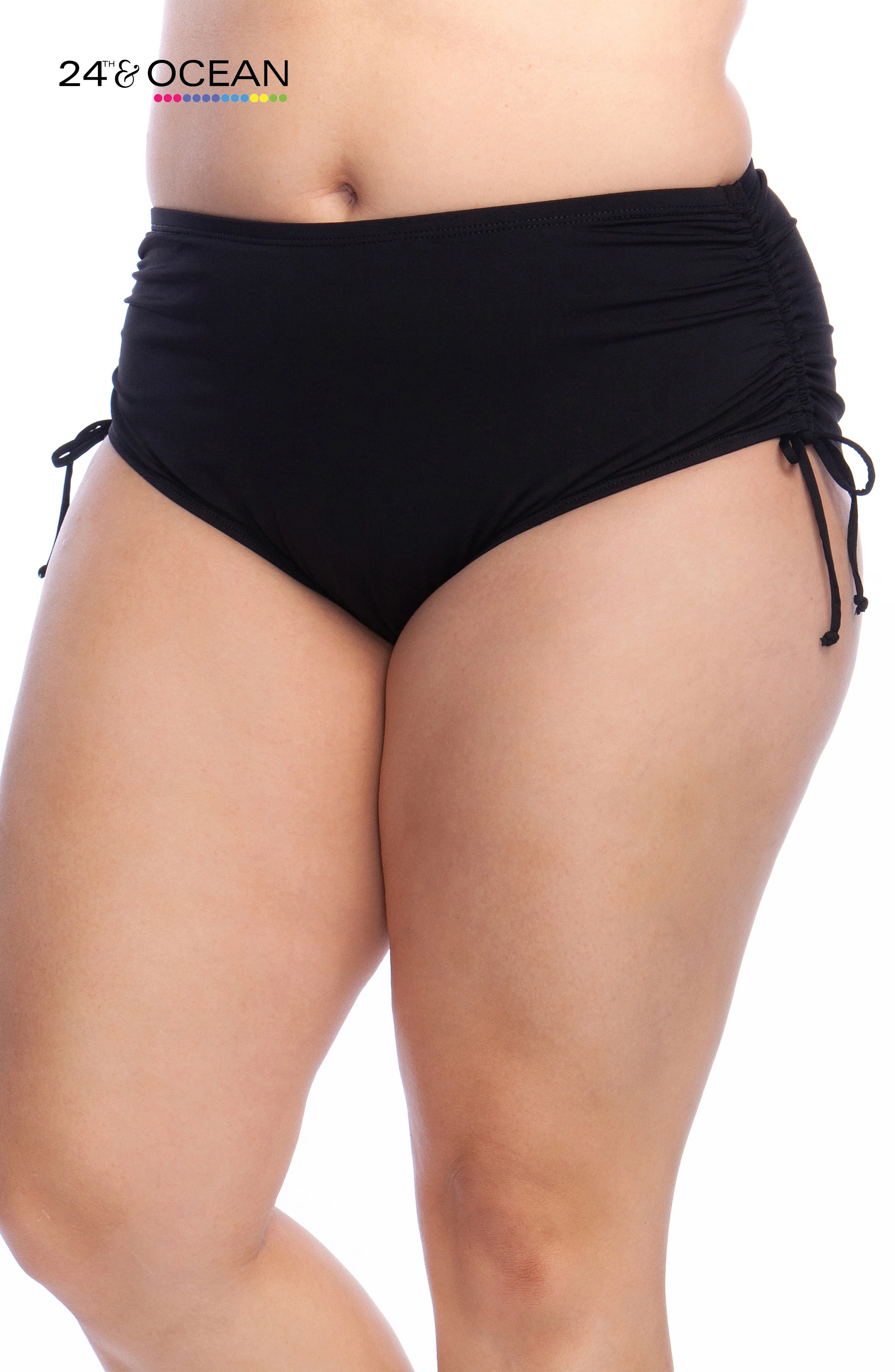 24th & Ocean Solids Mid Waist Adjustable Hipster Bottom