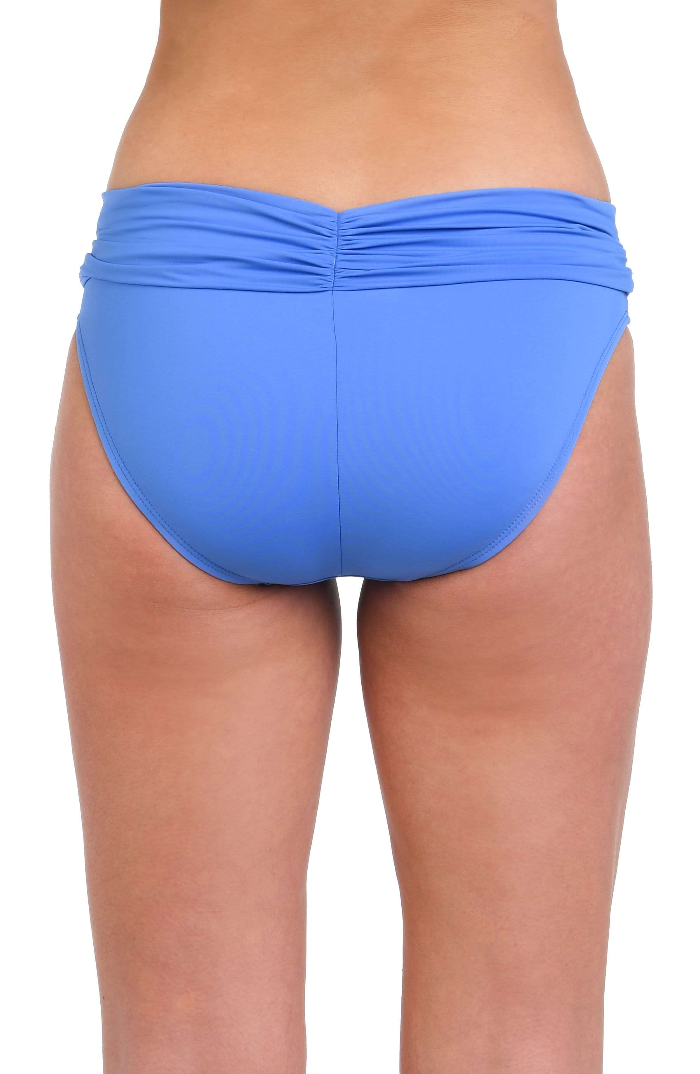 Island Goddess Ruched Band Hipster Bottom - Chambray