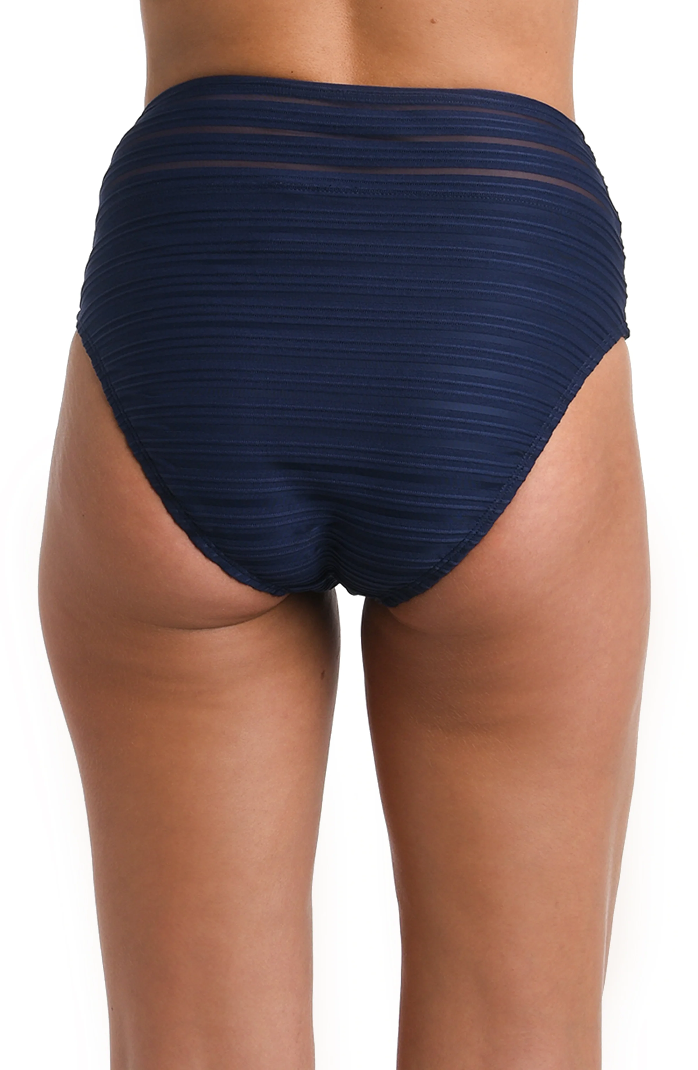 Fluid Lines High-Waist Bottom w/ Mesh Detail - Indigo - FINAL SALE