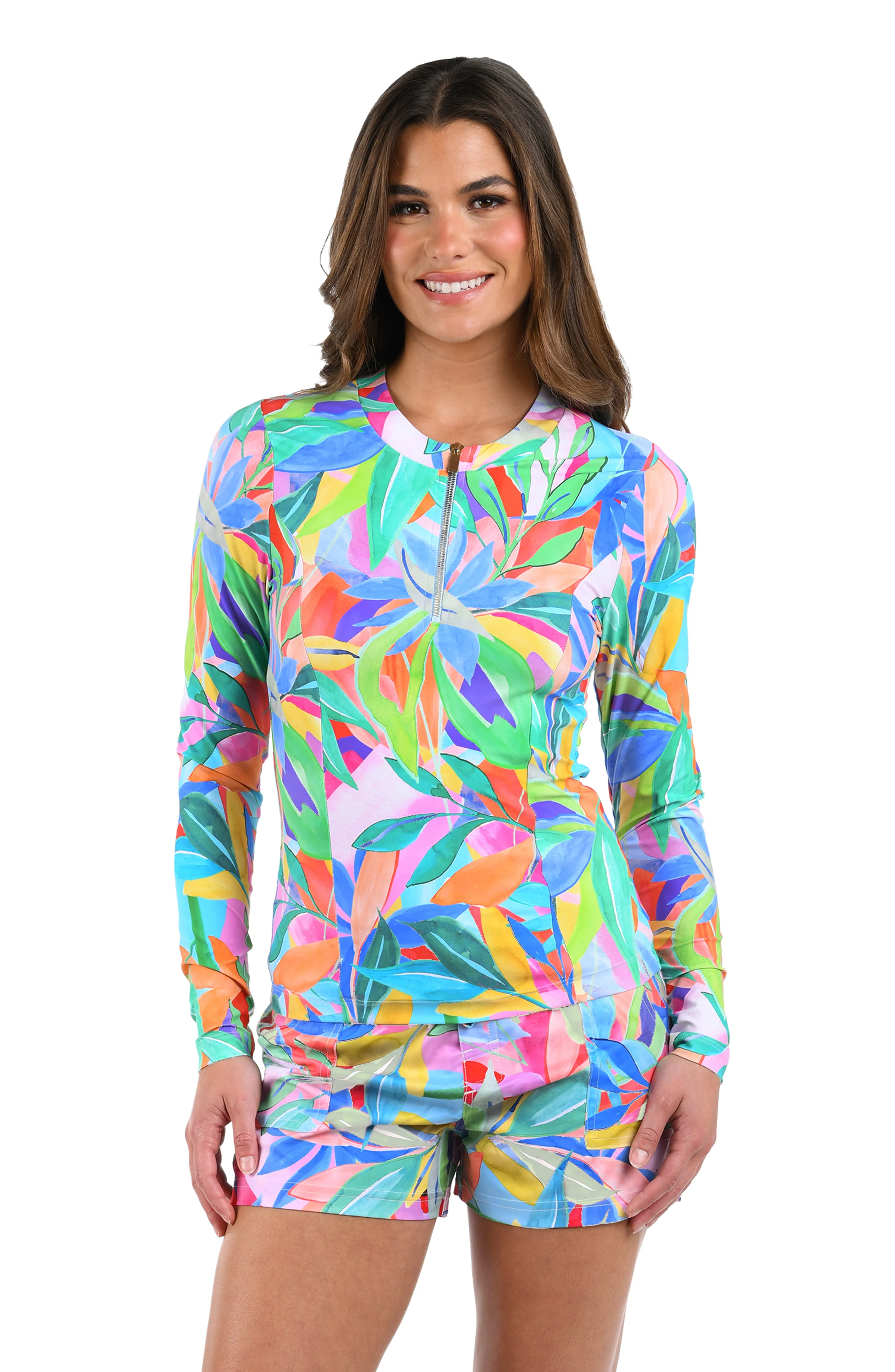 Tropi-flage Half Zip Rashguard - FINAL SALE