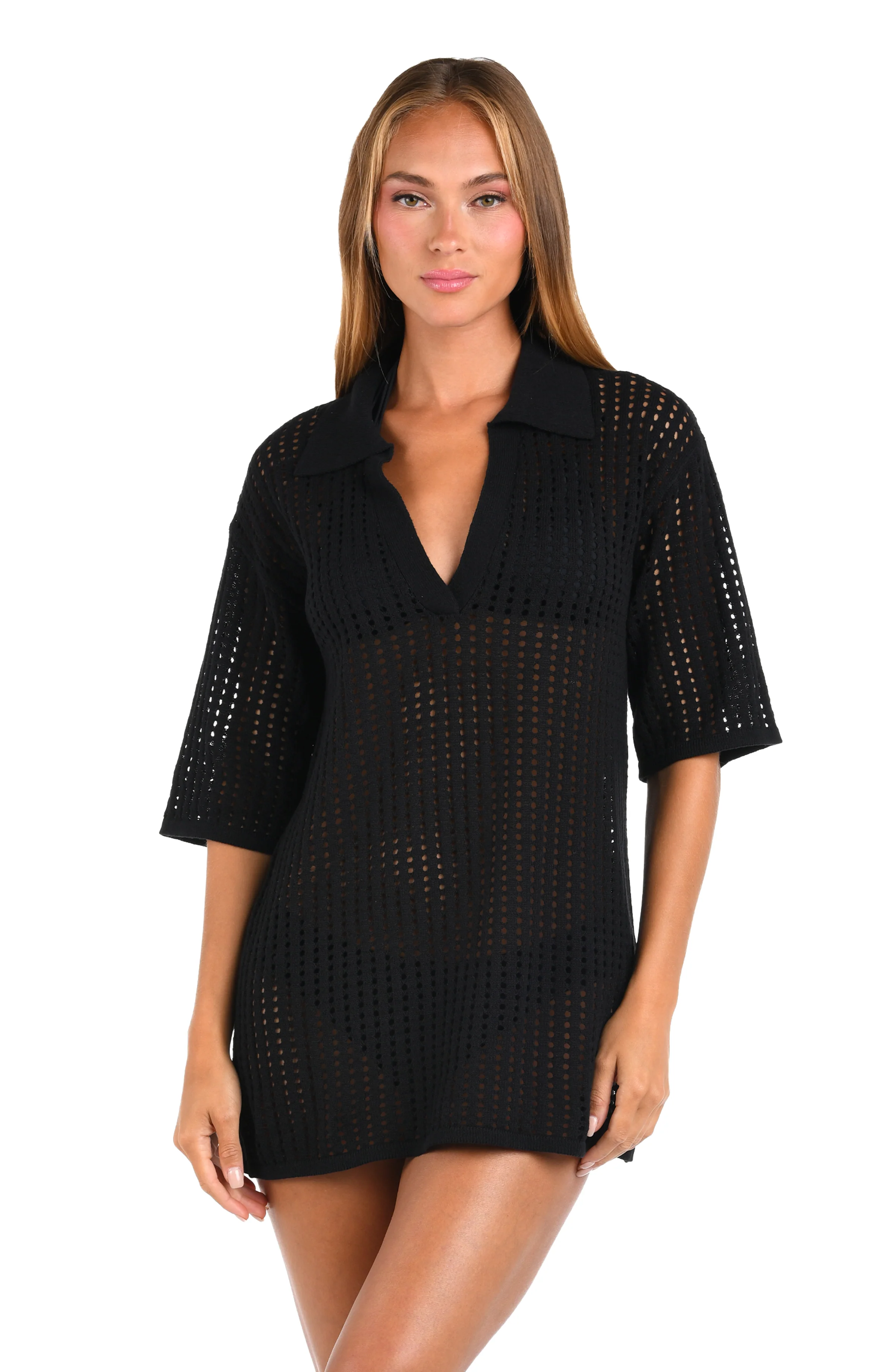 Sunshine 79 Resort Crochet Covers V-Neck Tunic - FINAL SALE