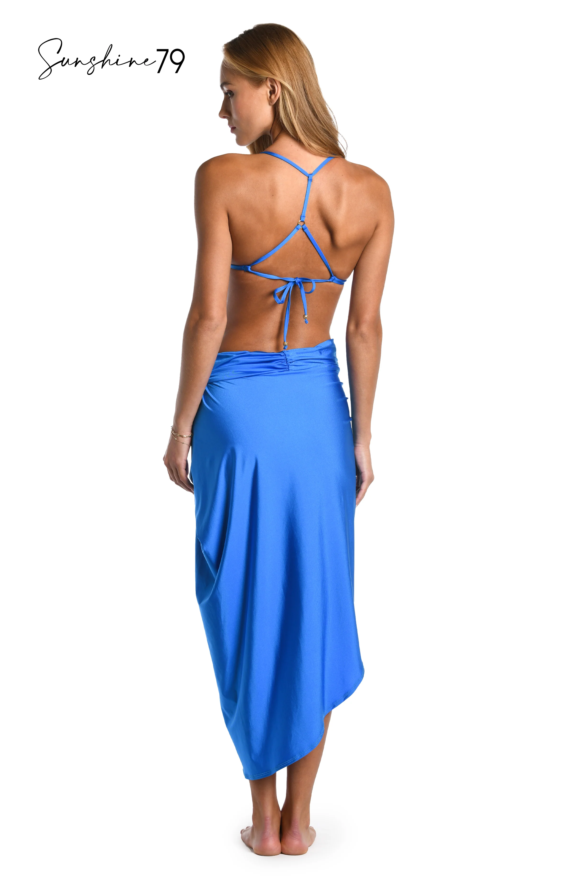 Sunshine 79 Sunshine Solids Pull-On Faux Pareo Cover Up - Pacific Blue - FINAL SALE