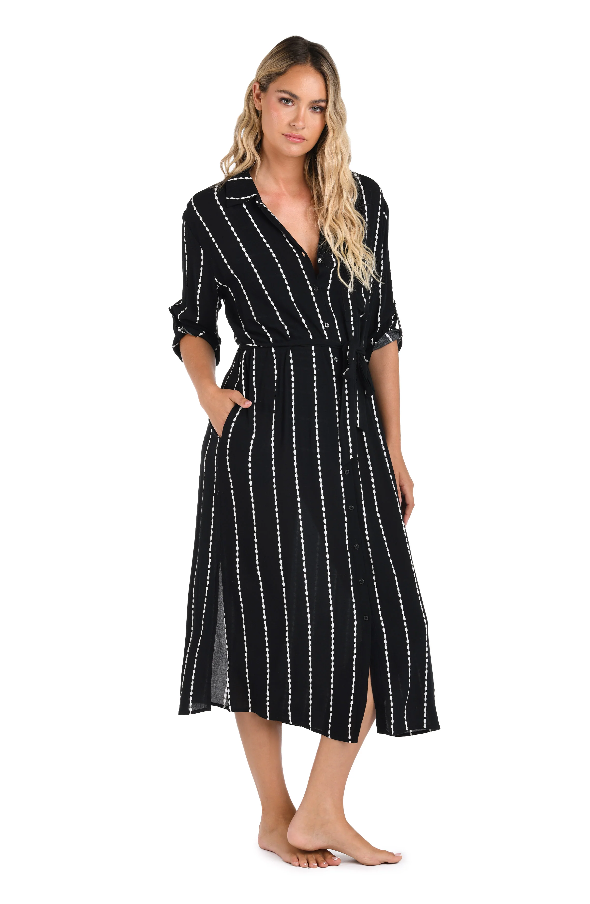 City Lights Button Up Shirt Dress - FINAL SALE