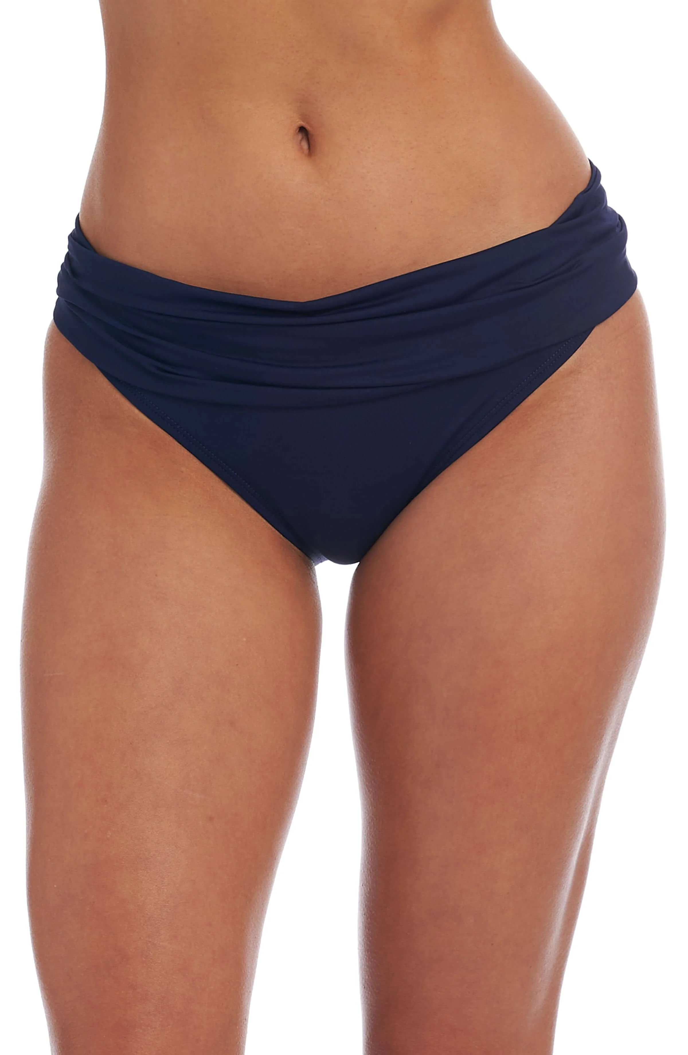 Island Goddess Ruched Band Hipster Bottom - Indigo
