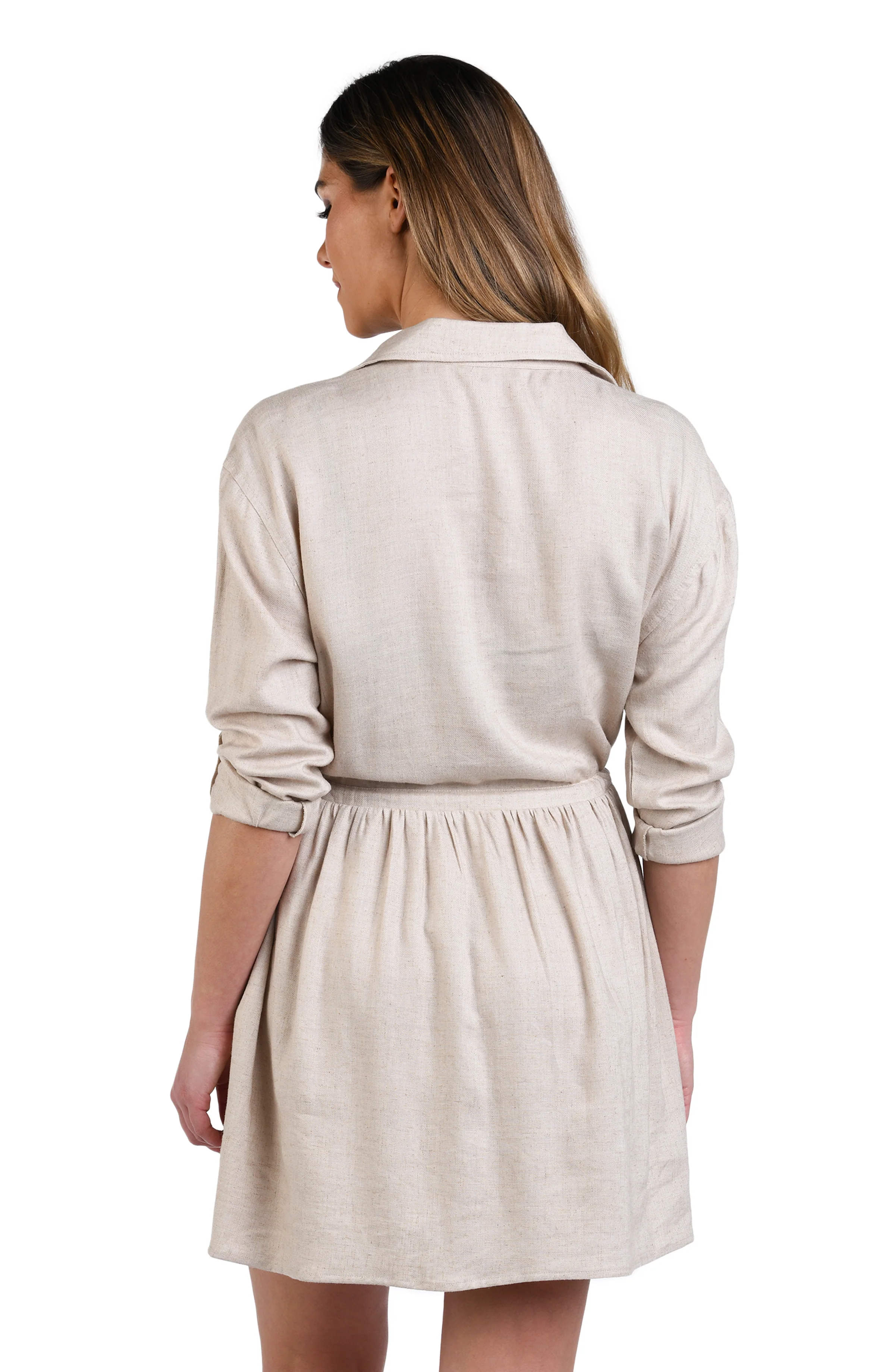 Delphine Coast Shirt Dress Cover Up - Taupe - FINAL SALE