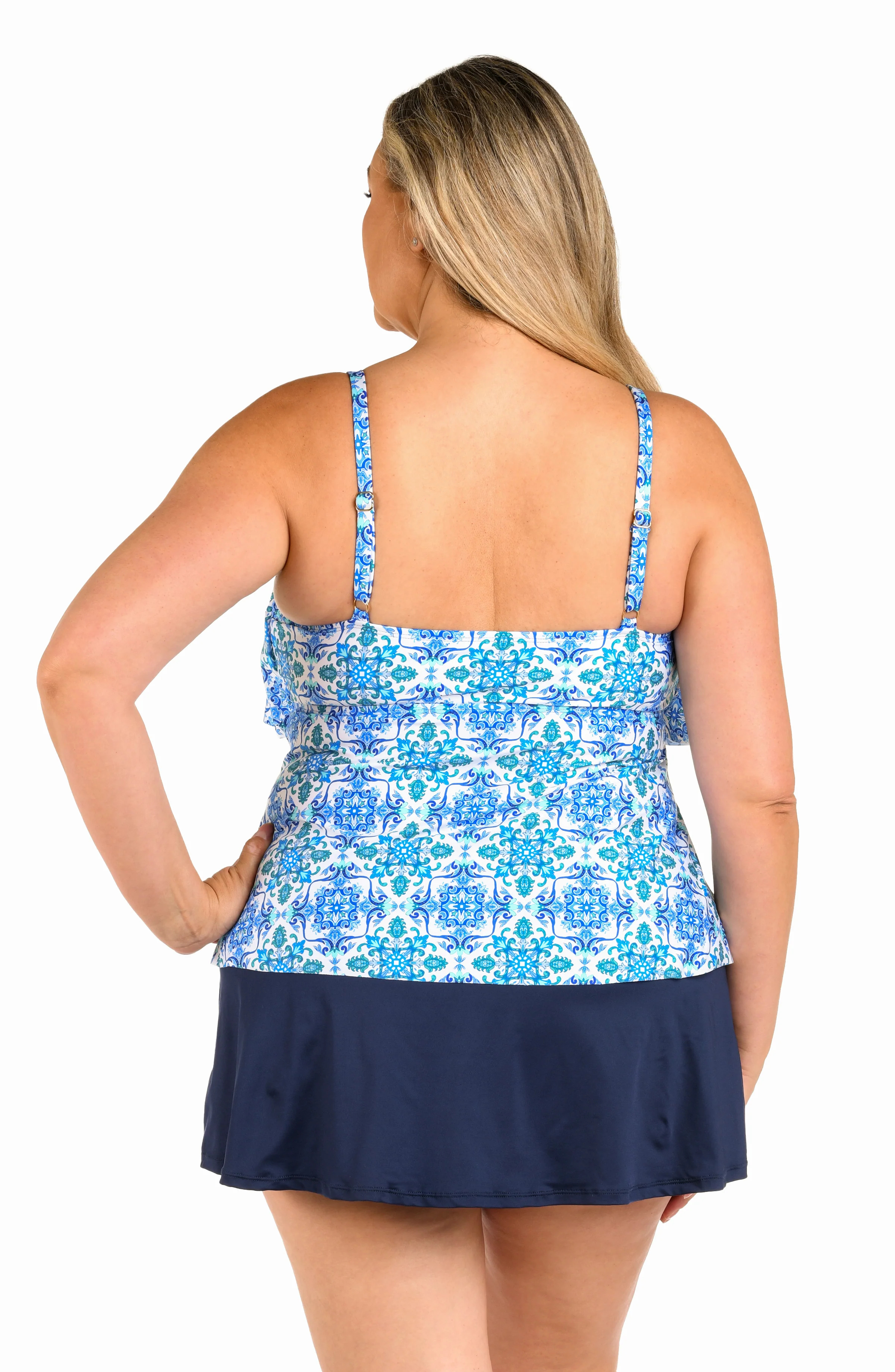 24th & Ocean Beachside Tile Two Tiered Tankini Top - FINAL SALE