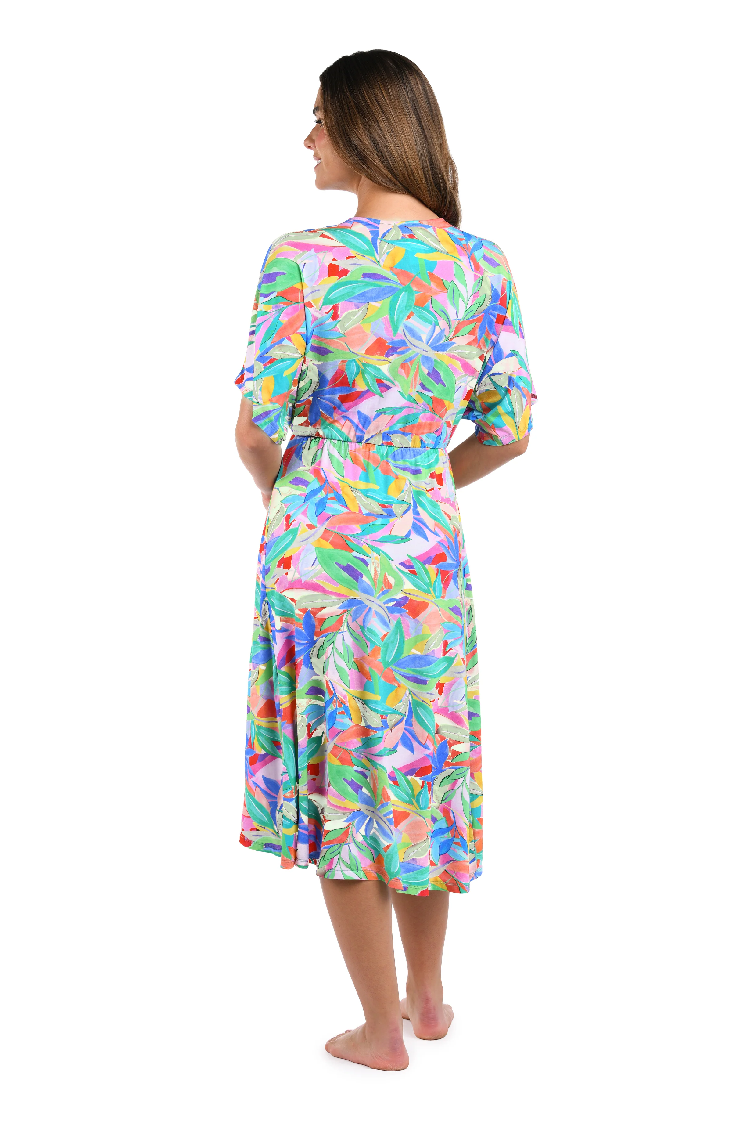 Tropi-flage Twist Front Midi Dress Cover Up - FINAL SALE