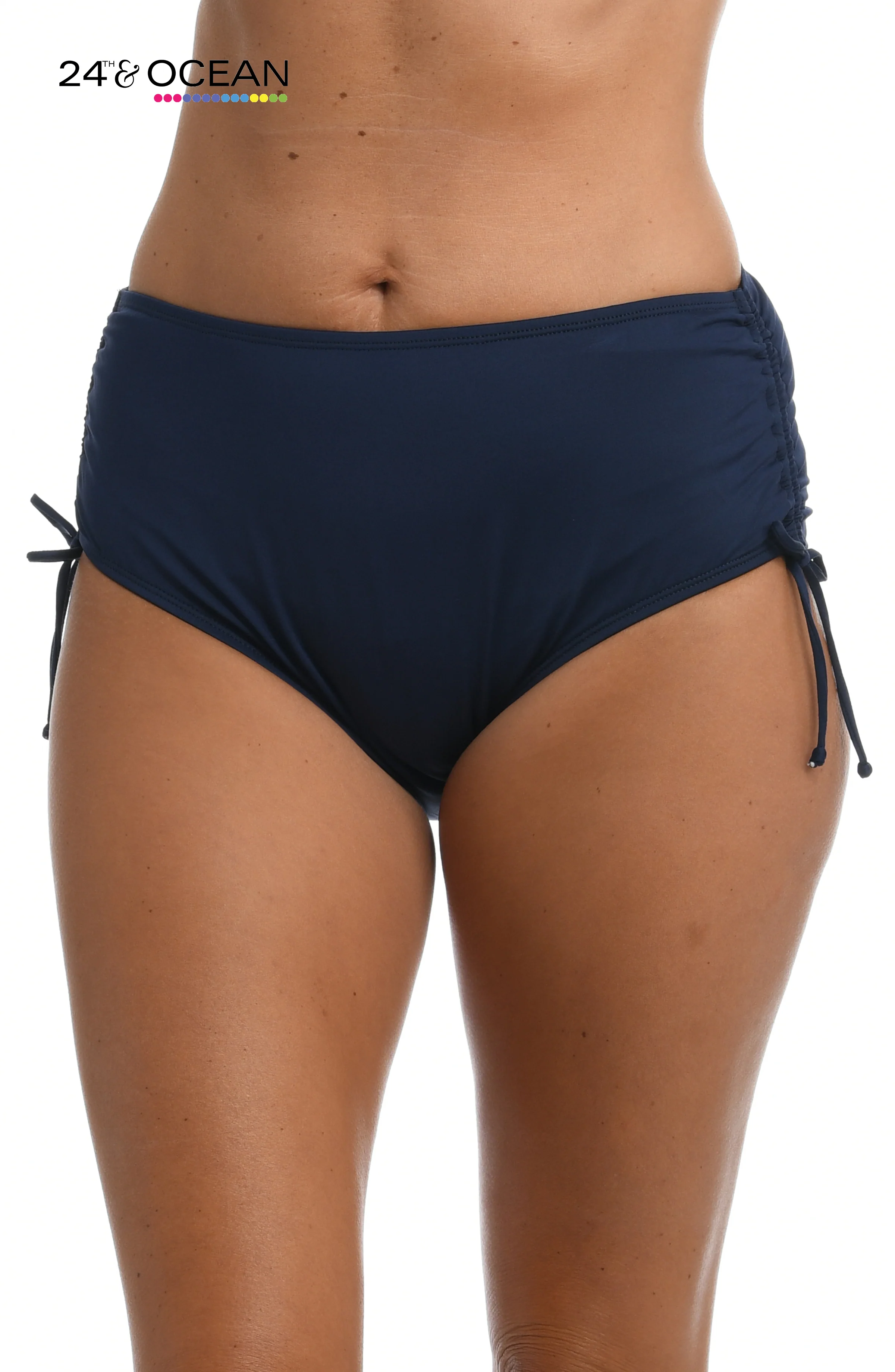 24th & Ocean Solids Mid Waist Adjustable Hipster Bottom - FINAL SALE