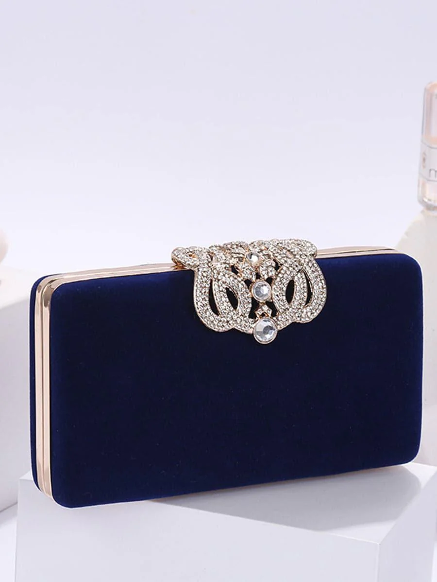 Shine Inlay Rhinestone Evening Box Clutch bag Shoulder MNBF008