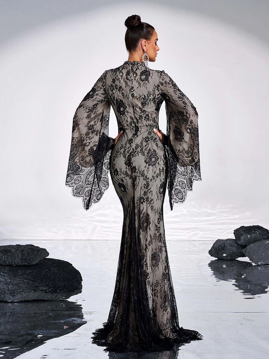 Long Sleeve Lace Evening Dress GM00508