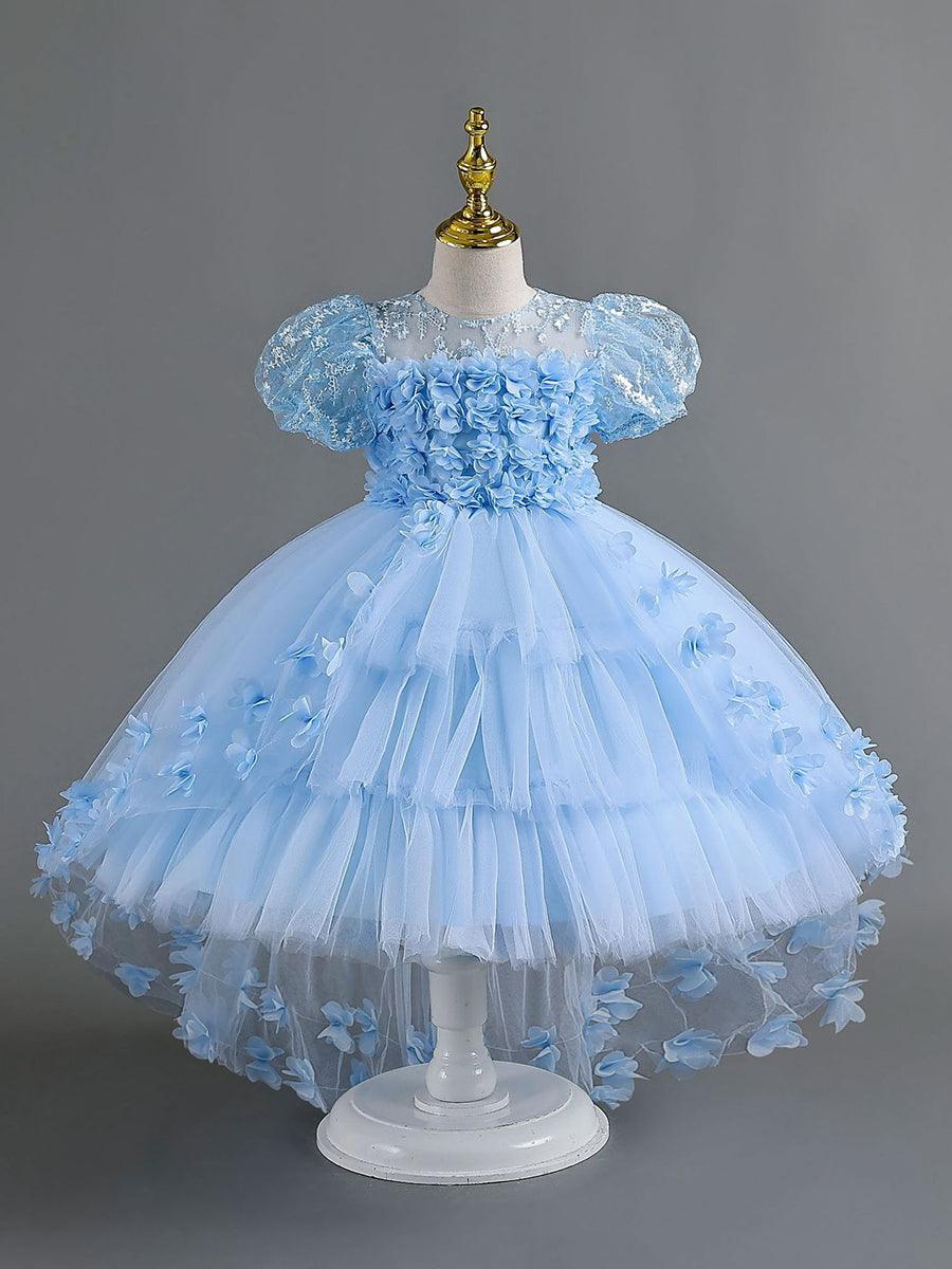 Lace Floral High-low Mesh Princess Dress MKD1012