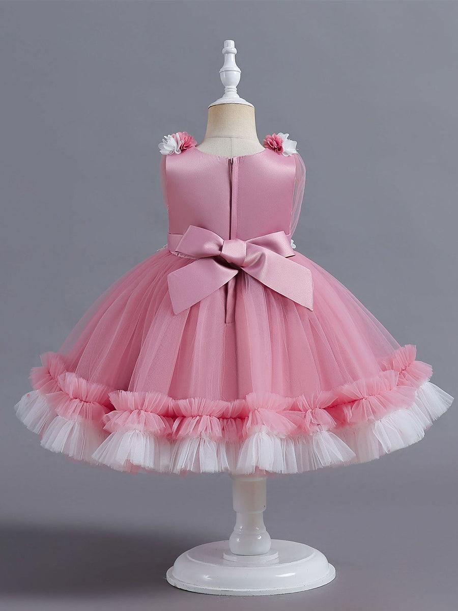 Wrap Flower A-line Mesh Princess Baby Dress MKD1001
