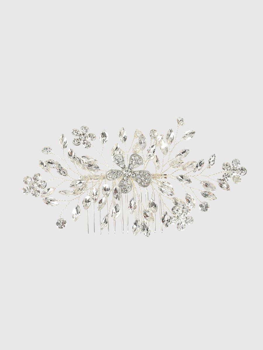 Alloy Stone Flower Hair Comb Headpieces MTS0012