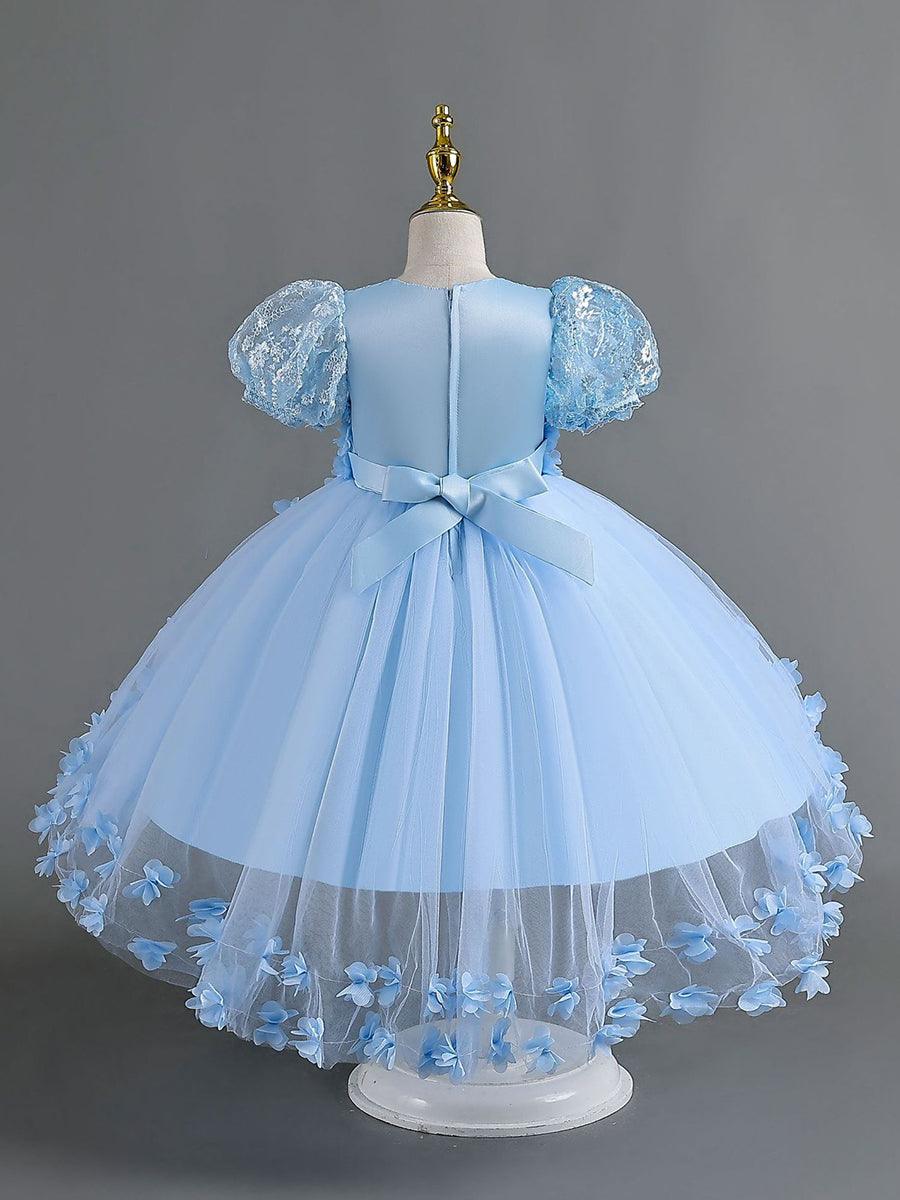 Lace Floral High-low Mesh Princess Dress MKD1012