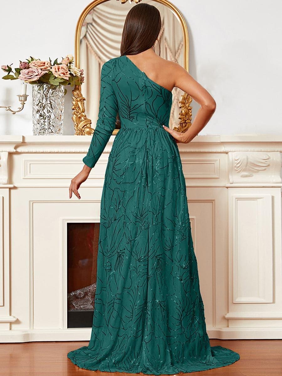 Formal One Shoulder Split A Line Dress XJ987