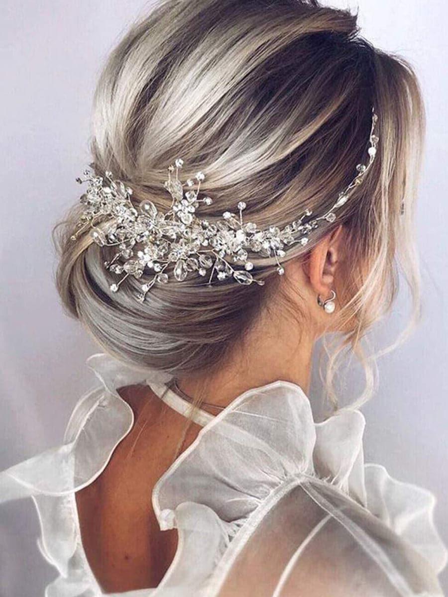 Crystal Flower Bridal Hair Vine Headpieces MTS0009