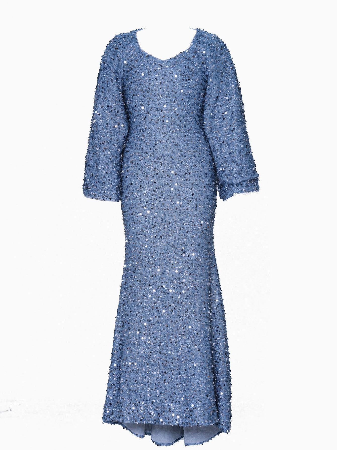 Teen Girl Grey Sequin Maxi Dress CM02010