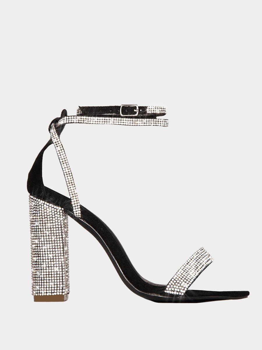 Rhinestone Chunky High Heels MHE4927