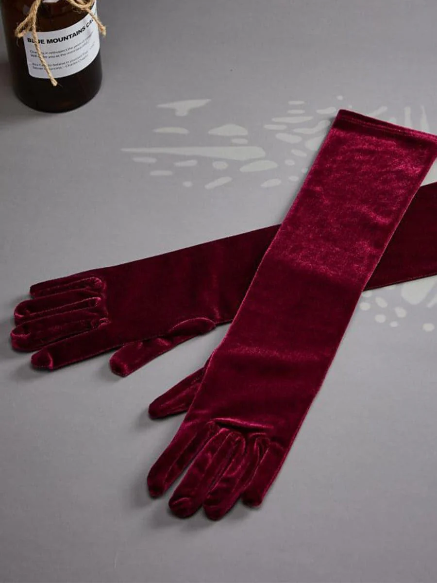 52CM Velvet Banquet Long Split Finger Gloves MST0103