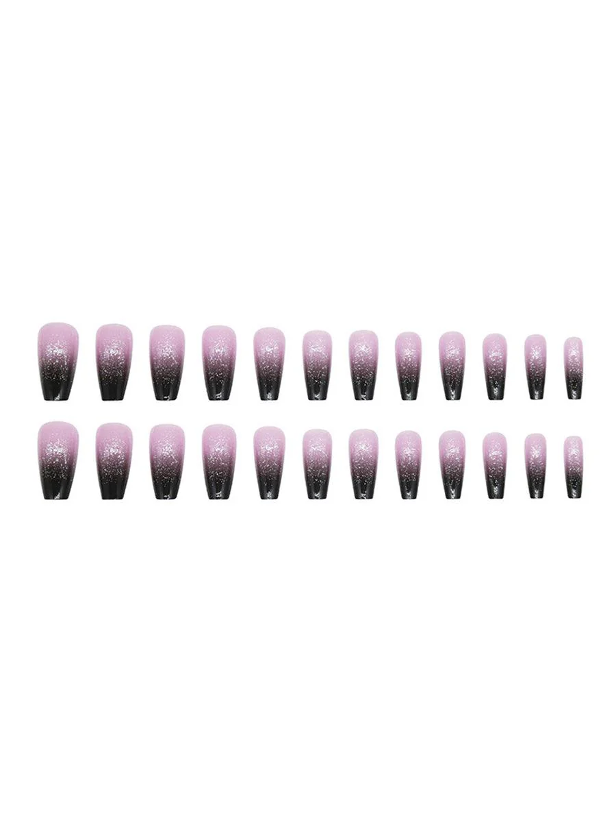 Galaxy Starlight Gradient Black Nail Art LF372