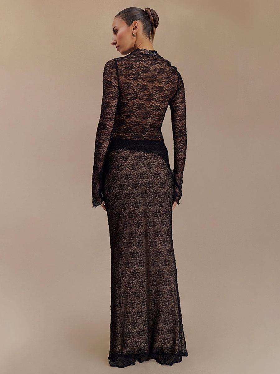 Sexy Lace See-through Long Sleeve Two Sets MYC2017
