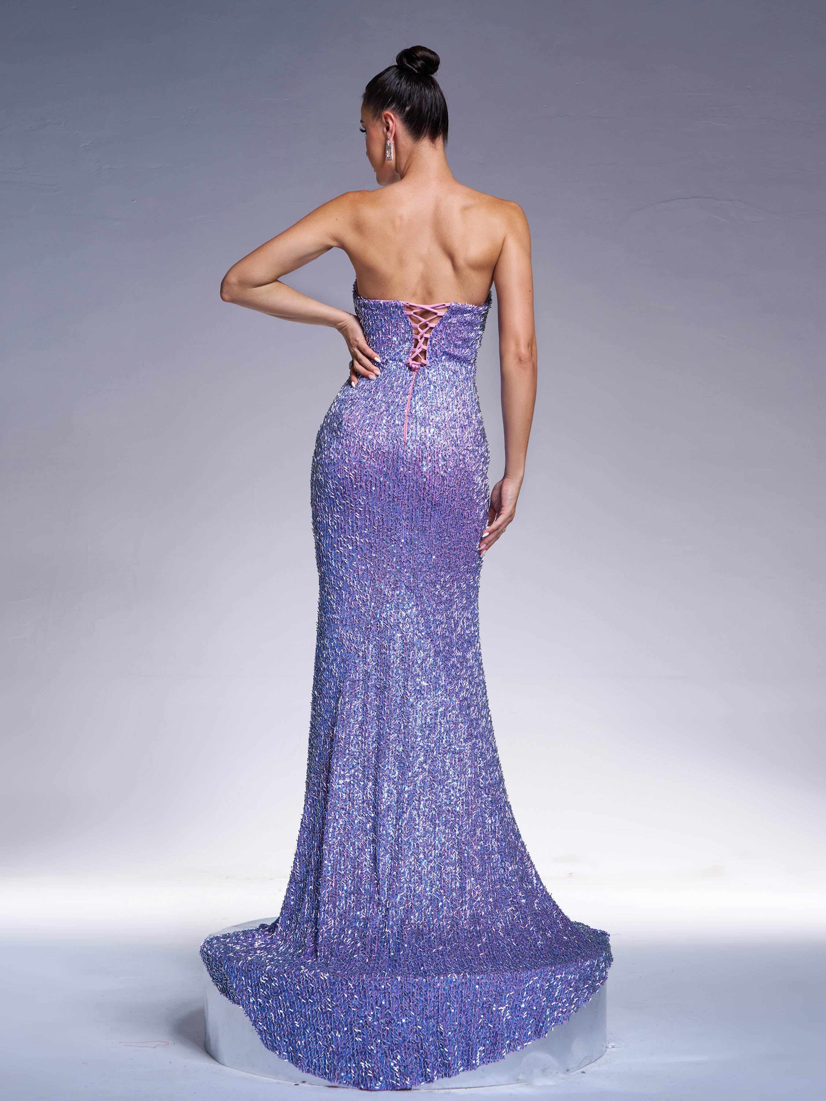 Strapless Sequin Corset Evening Dress RJ11990