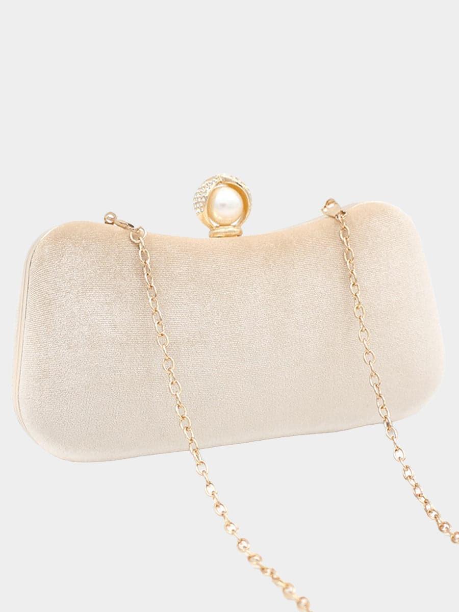 Velvet Inlay Pearl Dinner Wedding Clutch Bags MNBF042