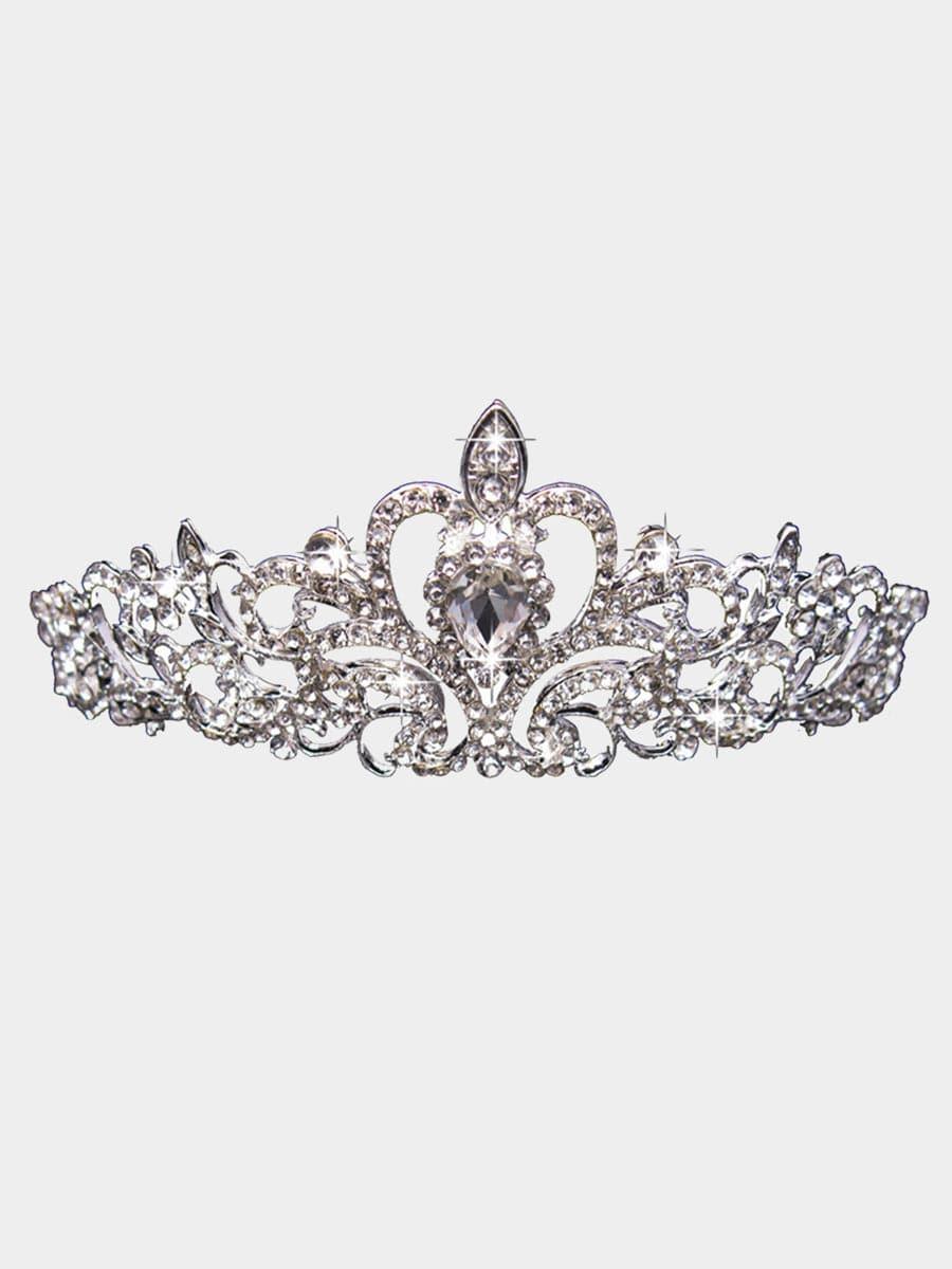 Pear Cut Stone Crown Wedding Headpieces MHG0012