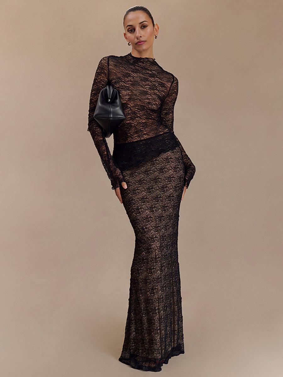 Sexy Lace See-through Long Sleeve Two Sets MYC2017