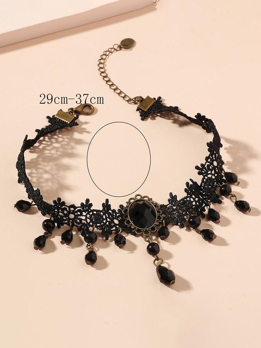 Vintage Black Lace Gothic Necklace MSN20001