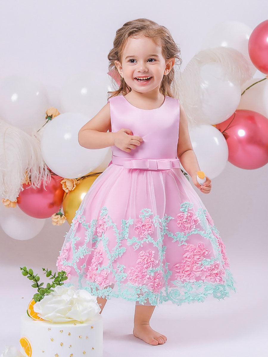 Bowknot Sleeveless Floral Baby Dress MKD1014