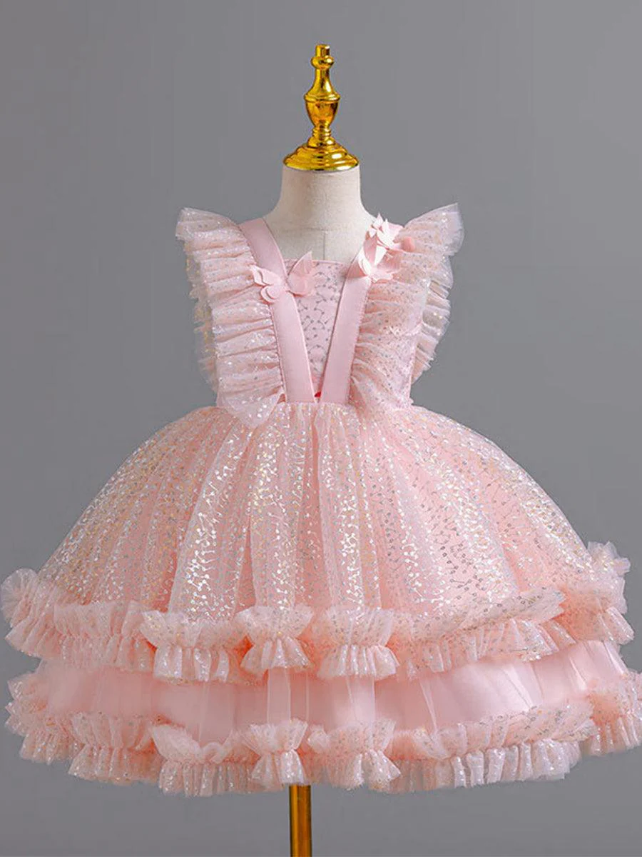Cute Ruffled Butterfly Mesh Baby Dress MKD1009
