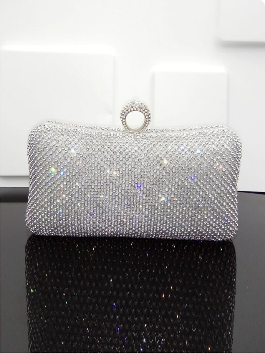 Shiny Inlay Stone Ring Banquet Party Clutch Bags MNBF061
