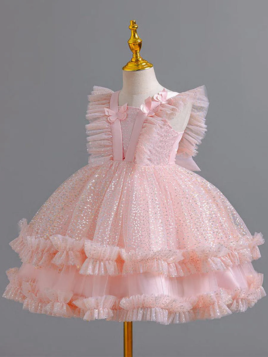 Cute Ruffled Butterfly Mesh Baby Dress MKD1009