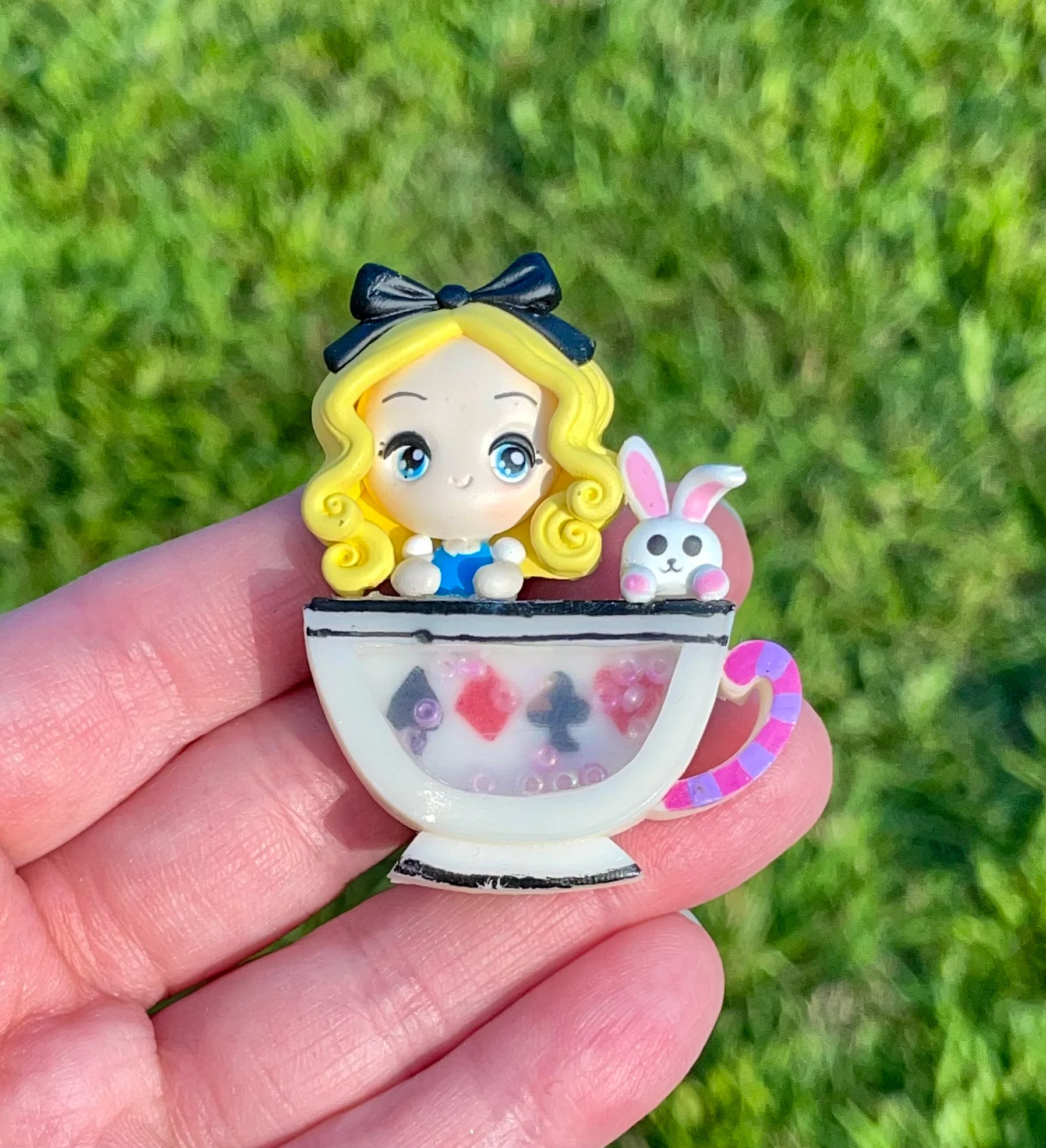 Alice in Teacup Clay Clip