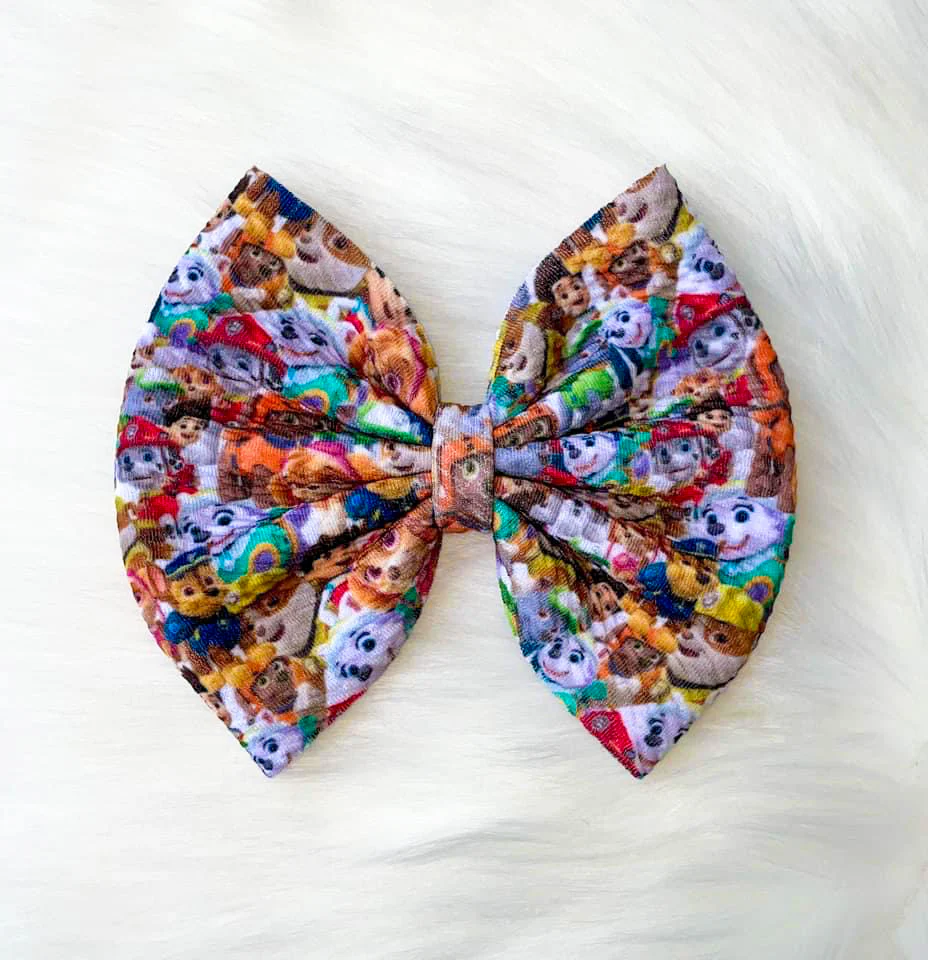 Puppy Patrol Fabric Bow