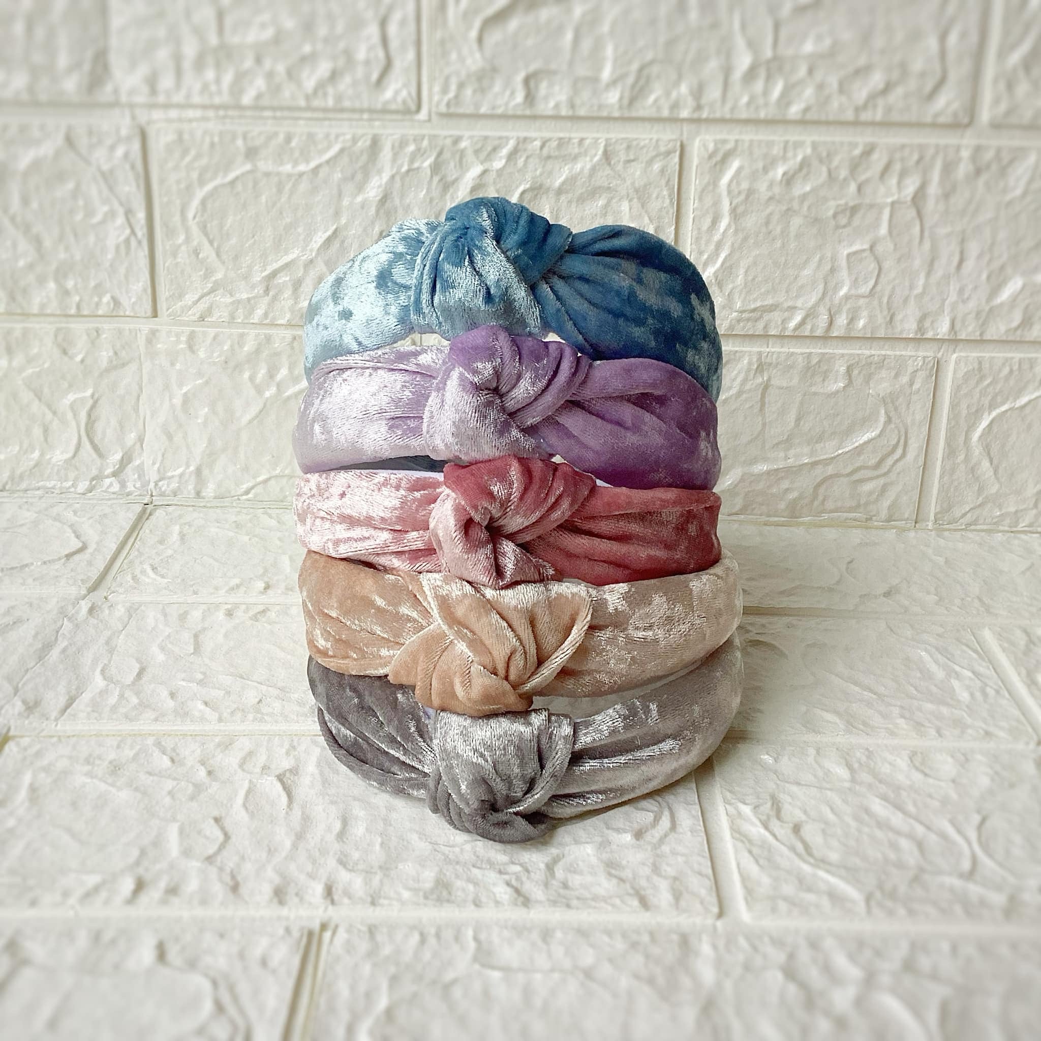 Pastel Crushed Velvet Knotted Headband