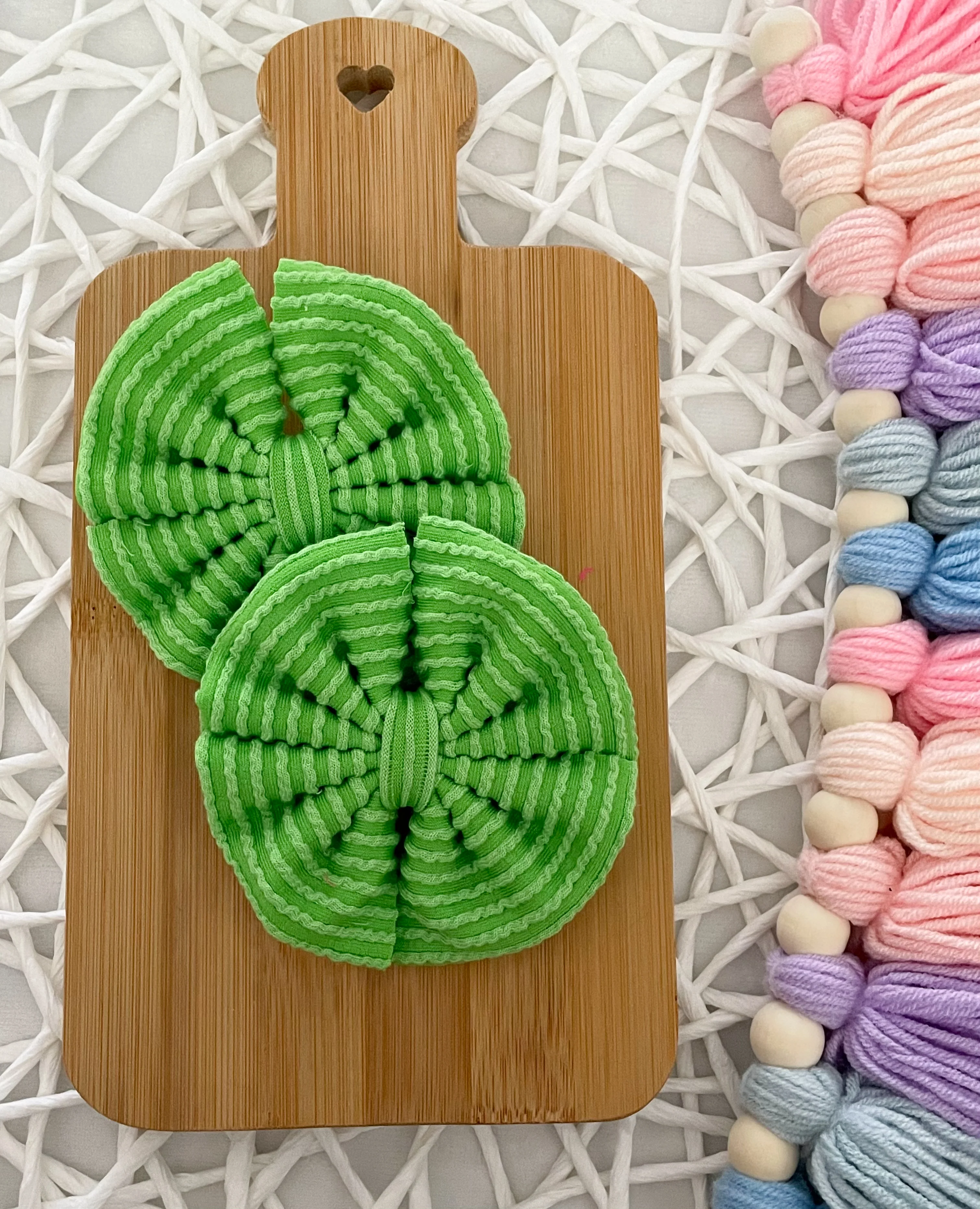 Lime Waved Fabric Bow