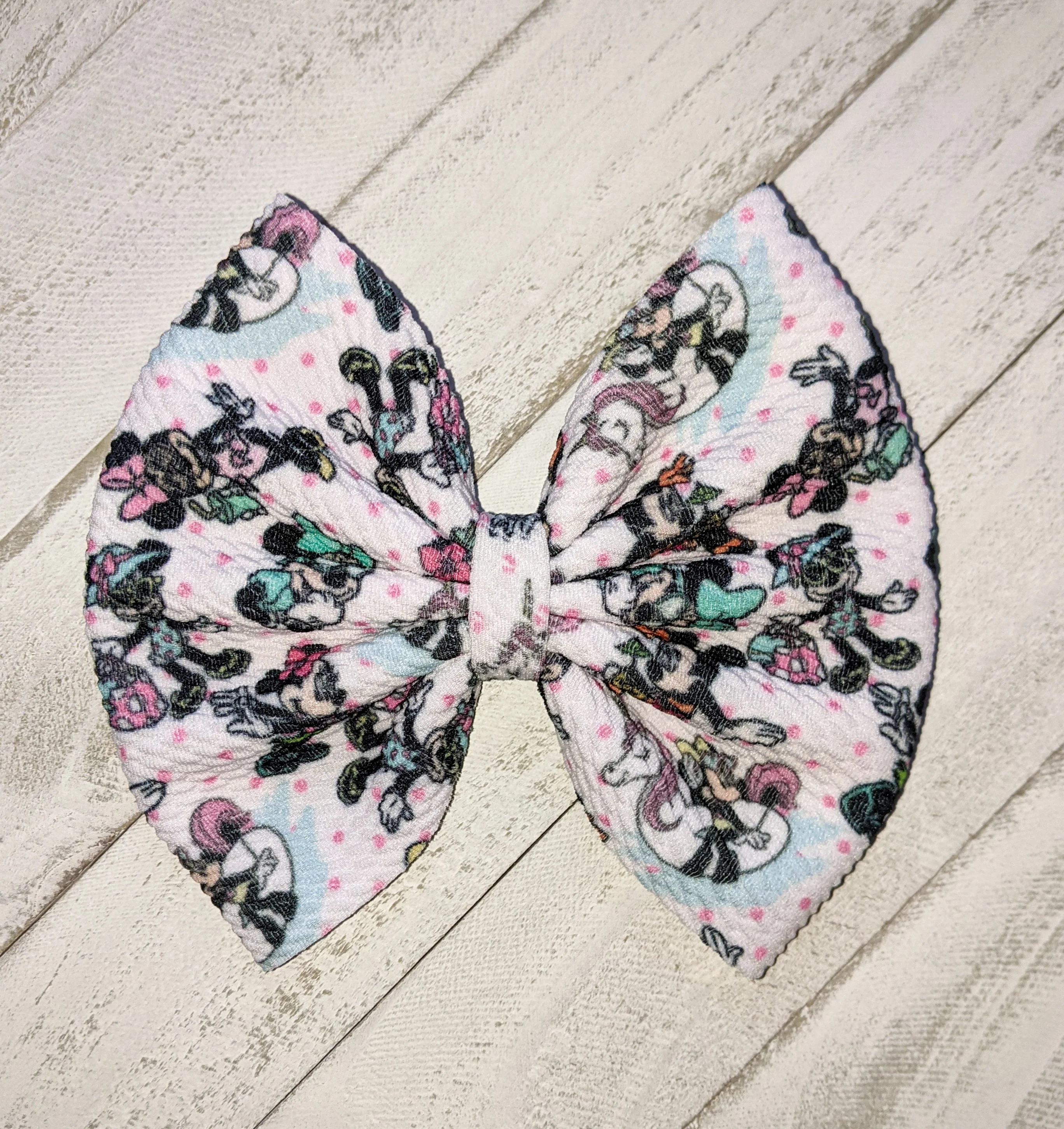 Summer Fun Mouse Girl Fabric Bow